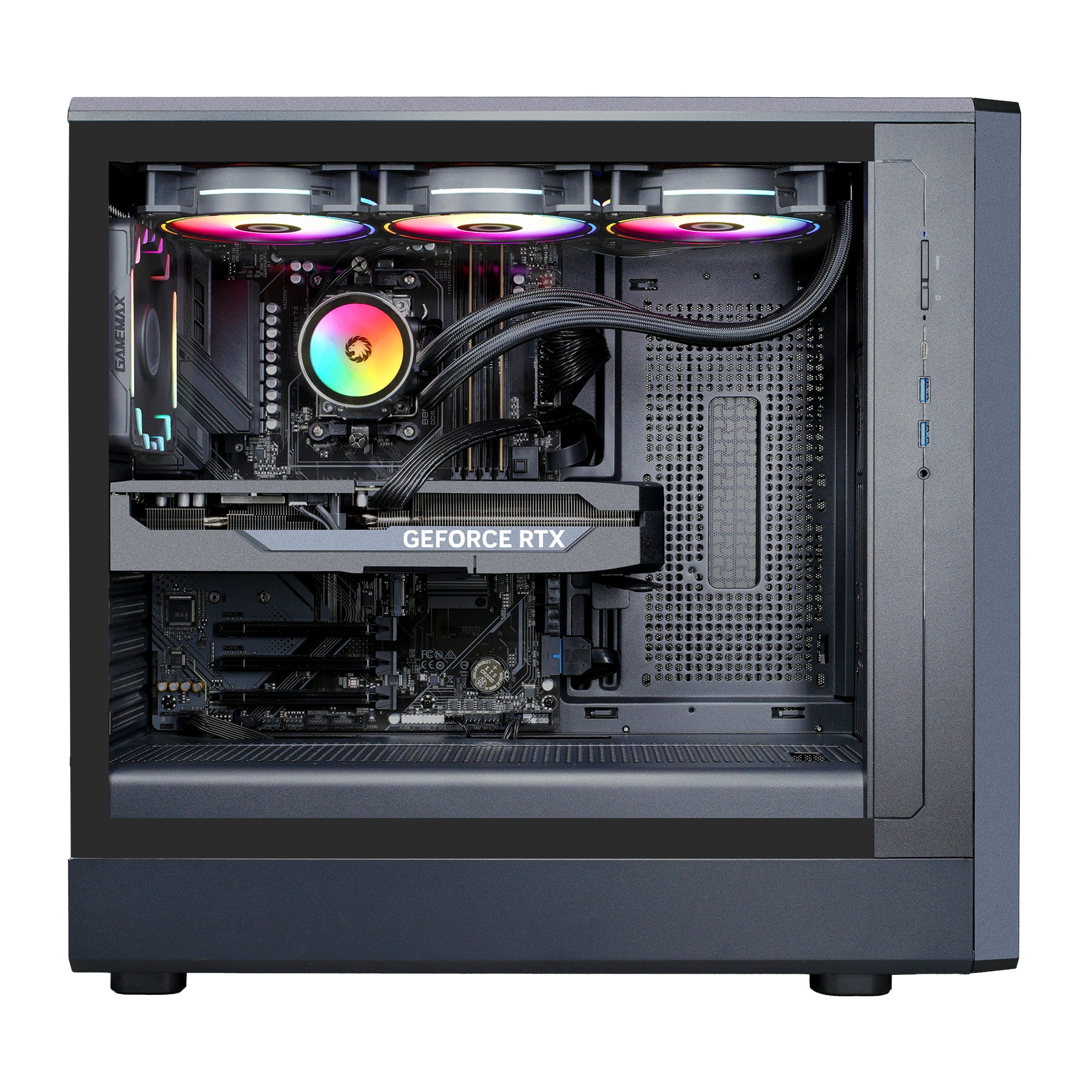 GAMEMAX Gaming-PC-Komplettsystem »MegaDeal CLAW BK 2782 AMD Ryzen 5 7500F 32GB DDR5 1TB SSD RTX 5060Ti« 32 ″ AMD Ryzen 5 GeForce RTX™ 5060 Ti 32 GB RAM 1.000 GB SSD Windows 11, DDR5 RAM + MSI MAG 32C6 Curved Monitor, 80cm (32")