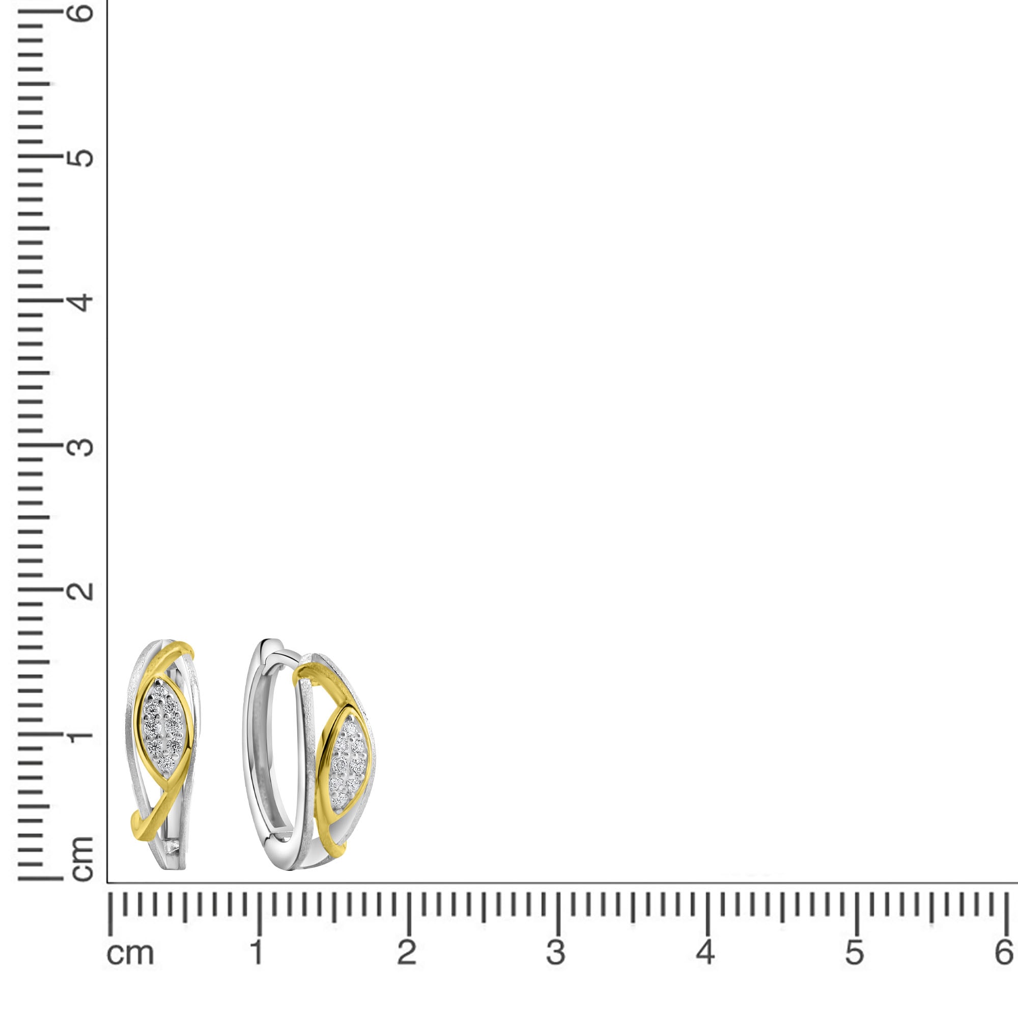 Firetti Paar Creolen »Schmuck Geschenk Silber 925 Ohrschmuck Ohrringe bicolor«, mit Zirkonia (synth.)