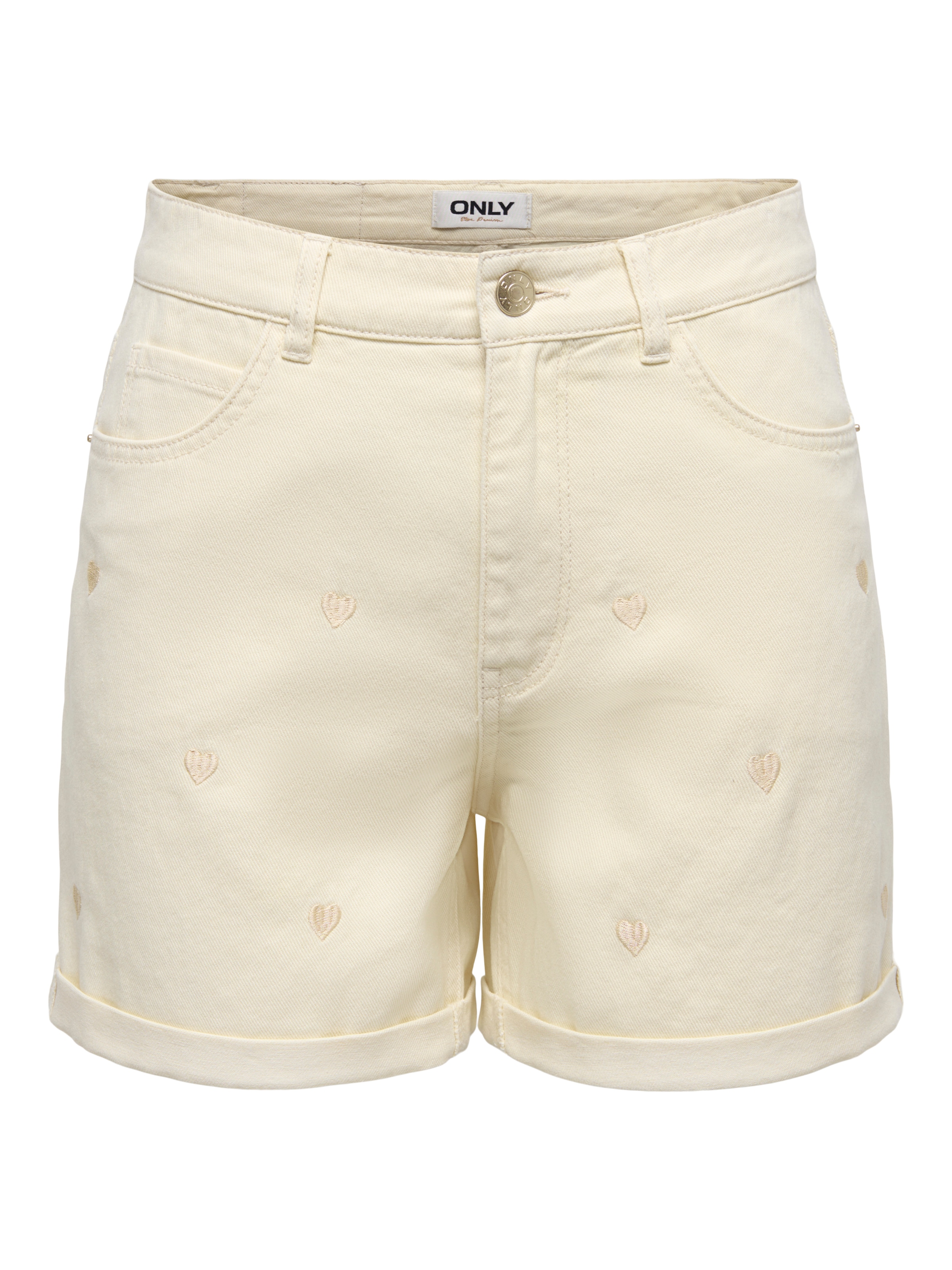 ONLY Jeansshorts »ONLVEGA HW EMBROIDERY DNM SHORTS GUANOOS« Baumwolle, High Waist
