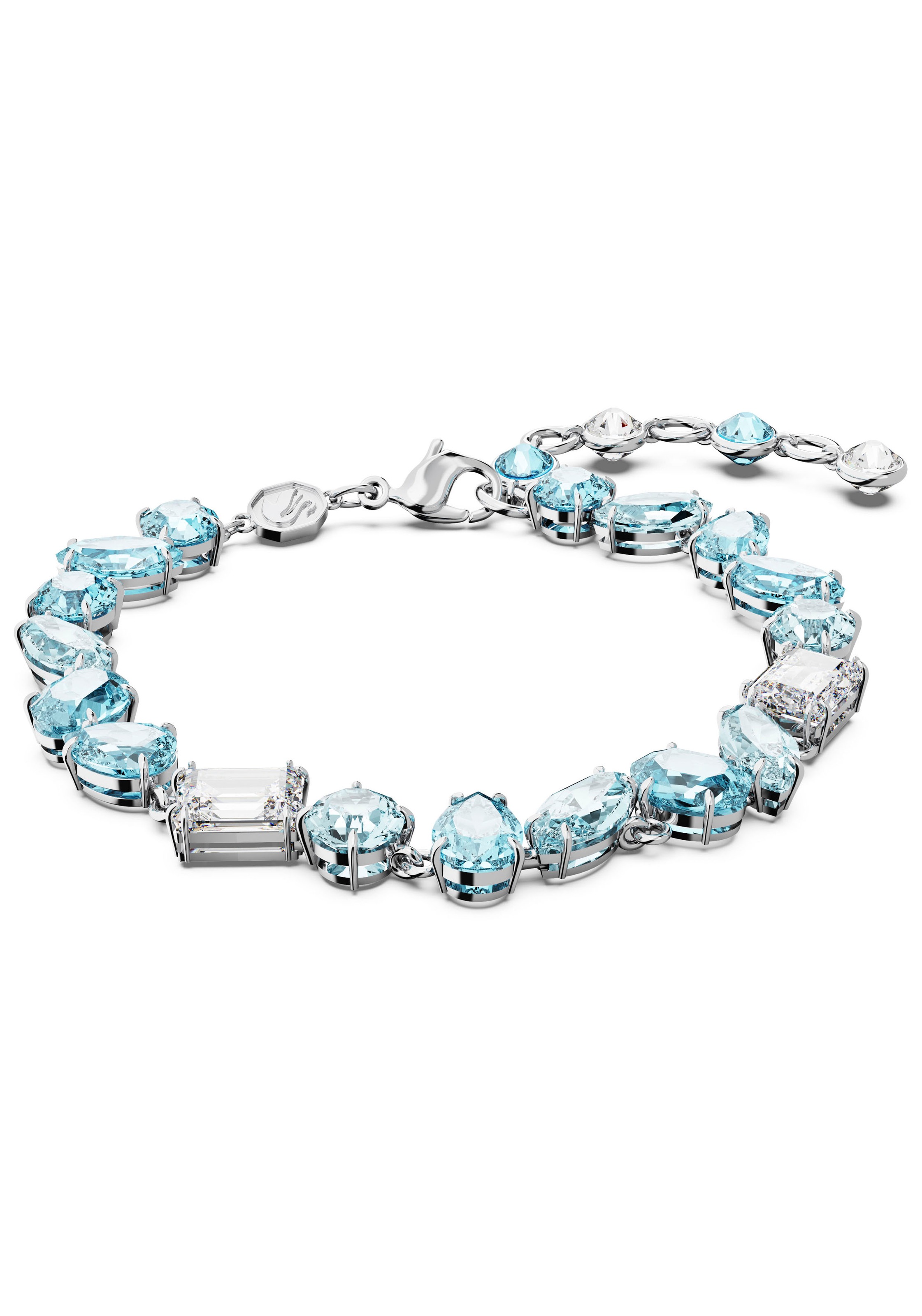Armband SWAROVSKI "GEMA" Gr. M, bunt (metallfarben, kristallweiß, blau, kristallweiß, blau), Armbänder, Damen, M, Metall, Armband, mit Swarovski Kristall 2