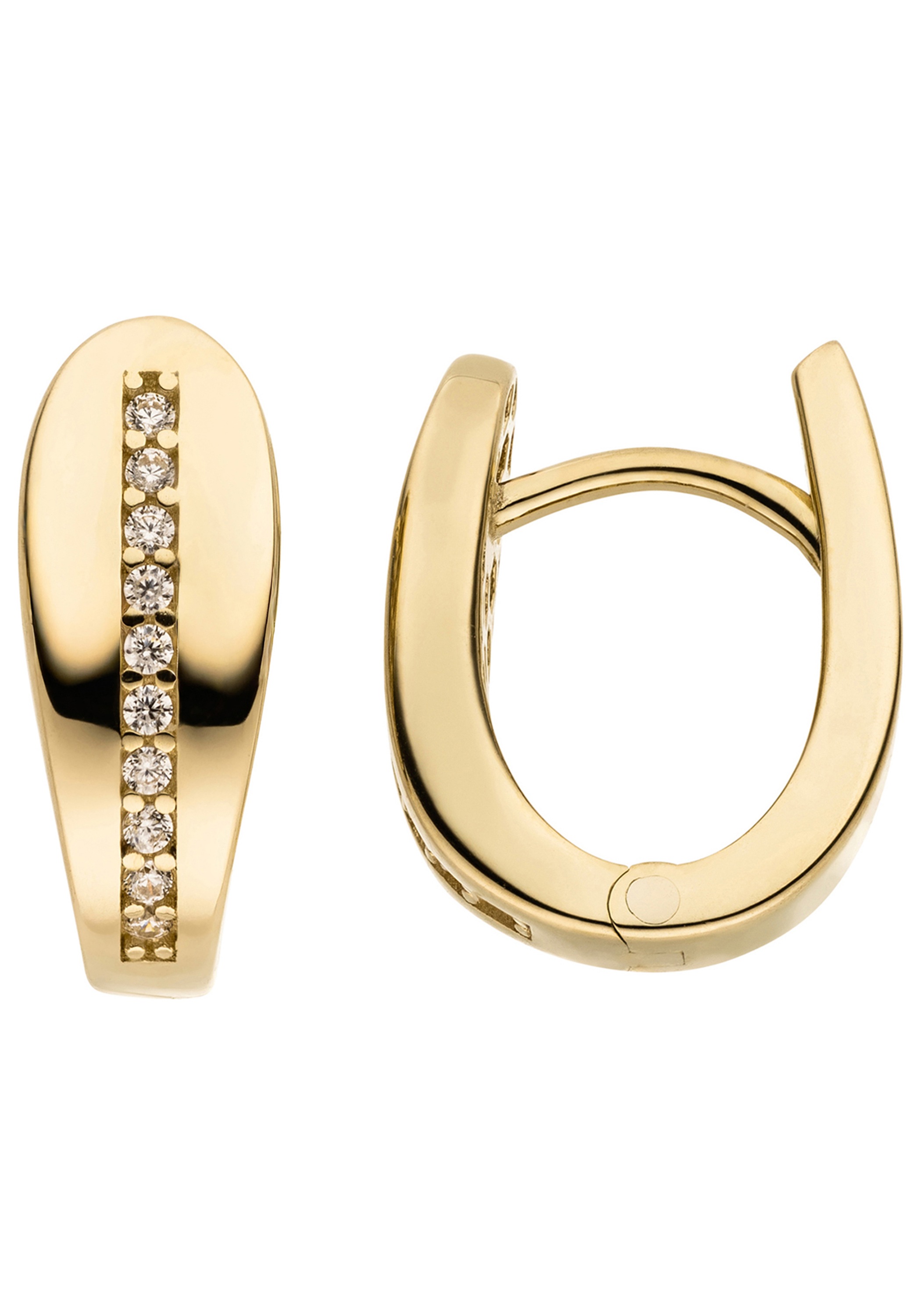 JOBO 13mm Hoop Earrings Yellow Gold White