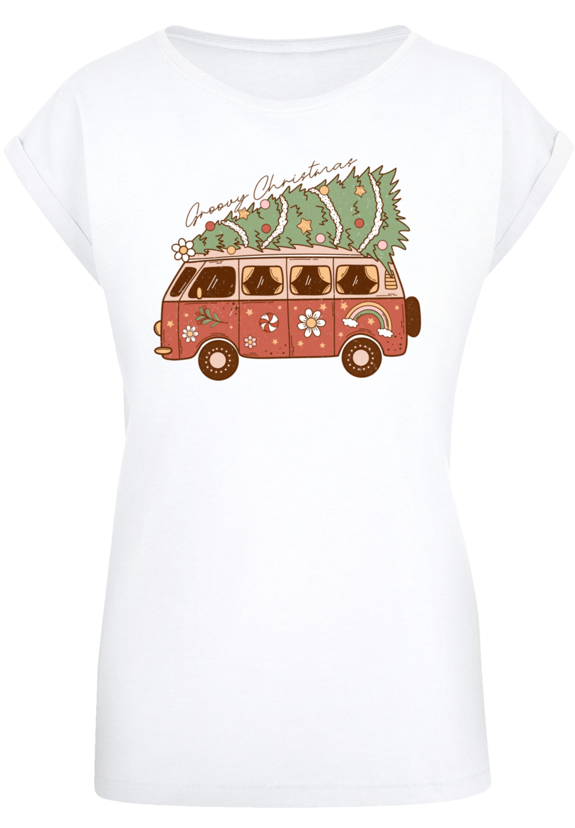 F4NT4STIC T-Shirt »Groovy Weihnachten Camper Van«, Premium Qualität, Weihnachts-Kollection