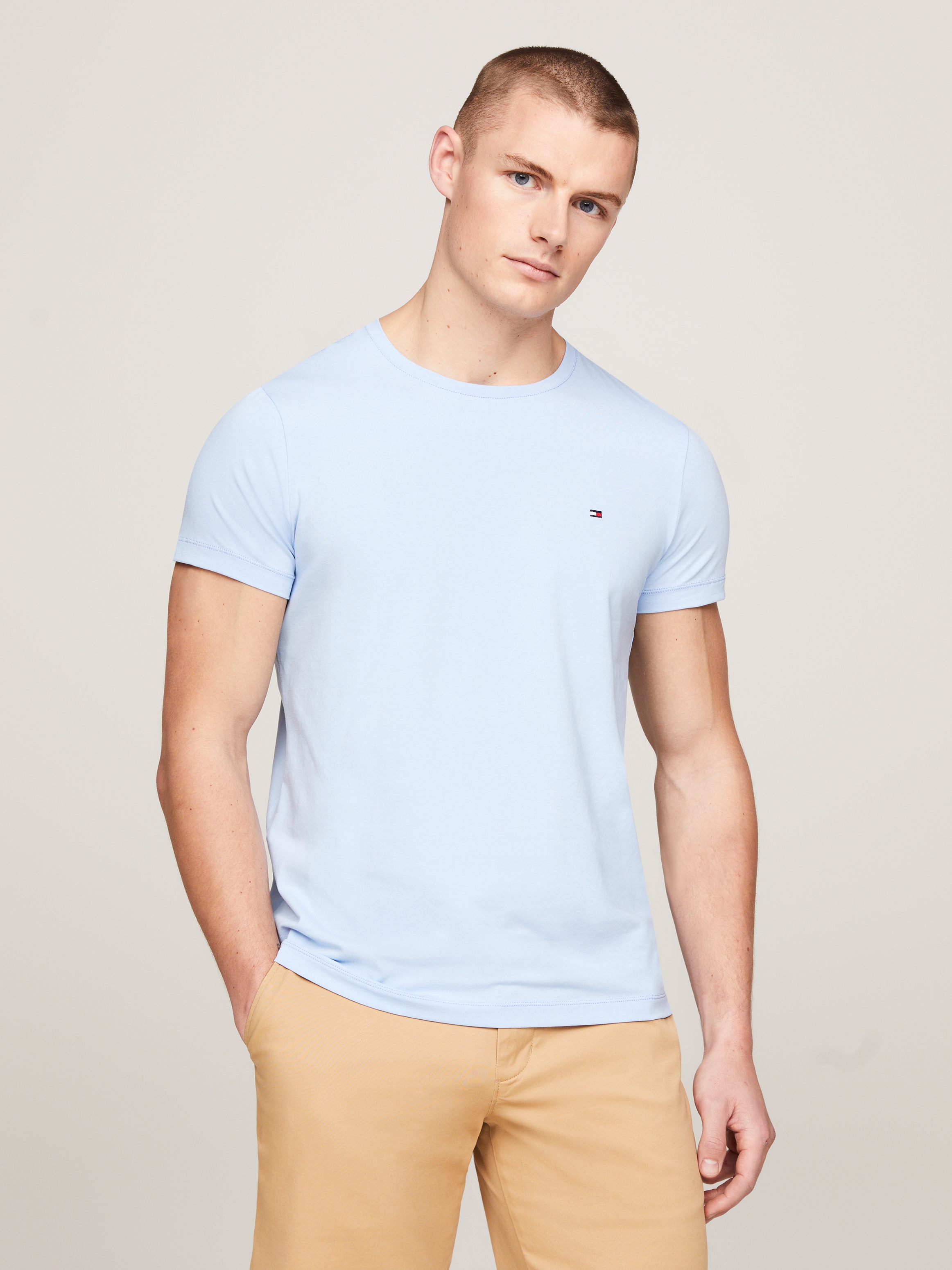 Tommy Hilfiger T-Shirt "STRETCH SLIM FIT TEE", mit Rundhalsausschnitt günstig online kaufen