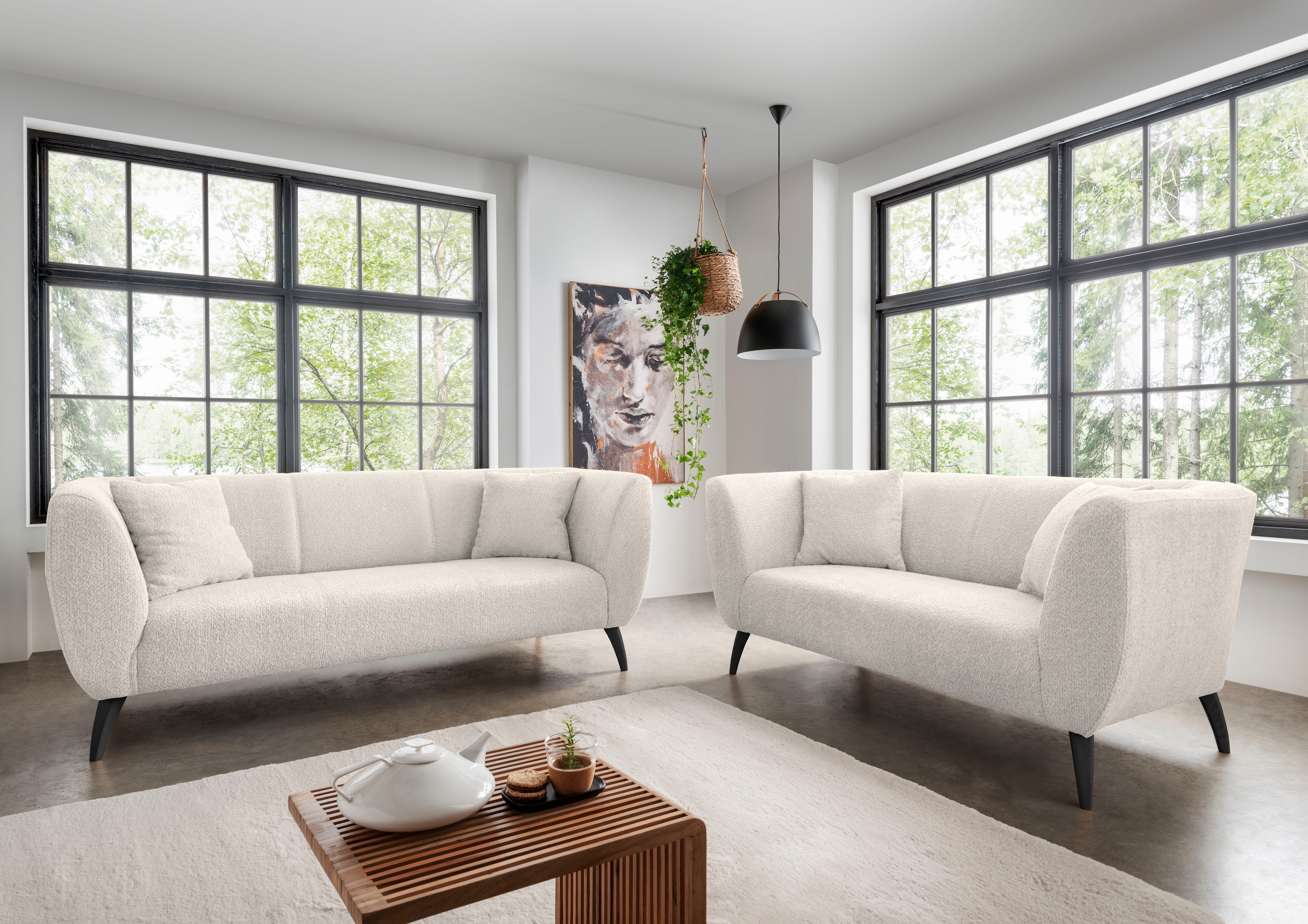 Home affaire Polstergarnitur "Colori modern und bequem, schmale Armlehnen, tolle Detailverarbeitung" Set, 3-Sitzer und 2-Sitzer, 2 Stk. tlg. auch als Loveseat erhältlich