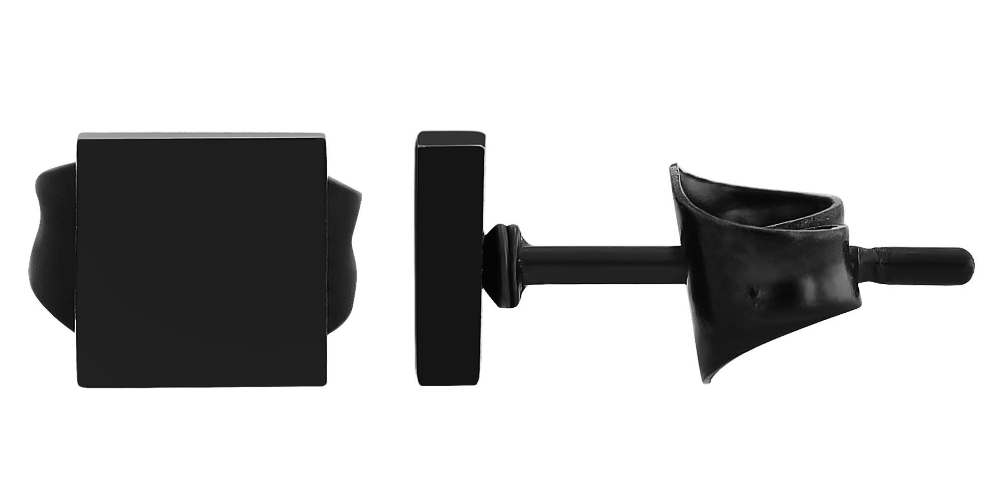 Adelia's Unisex Stainless Steel Stud Earrings Black 2