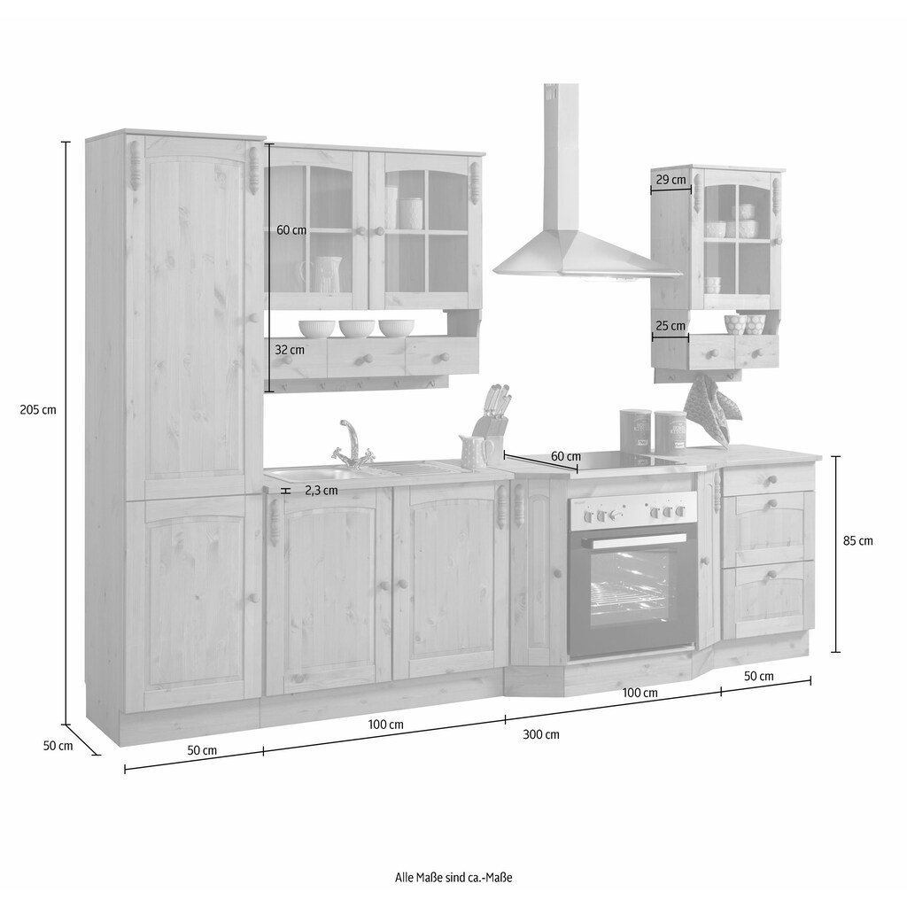 Home affaire Küchen-Set »Sylt«, ohne E-Geräte, Breite 300 cm