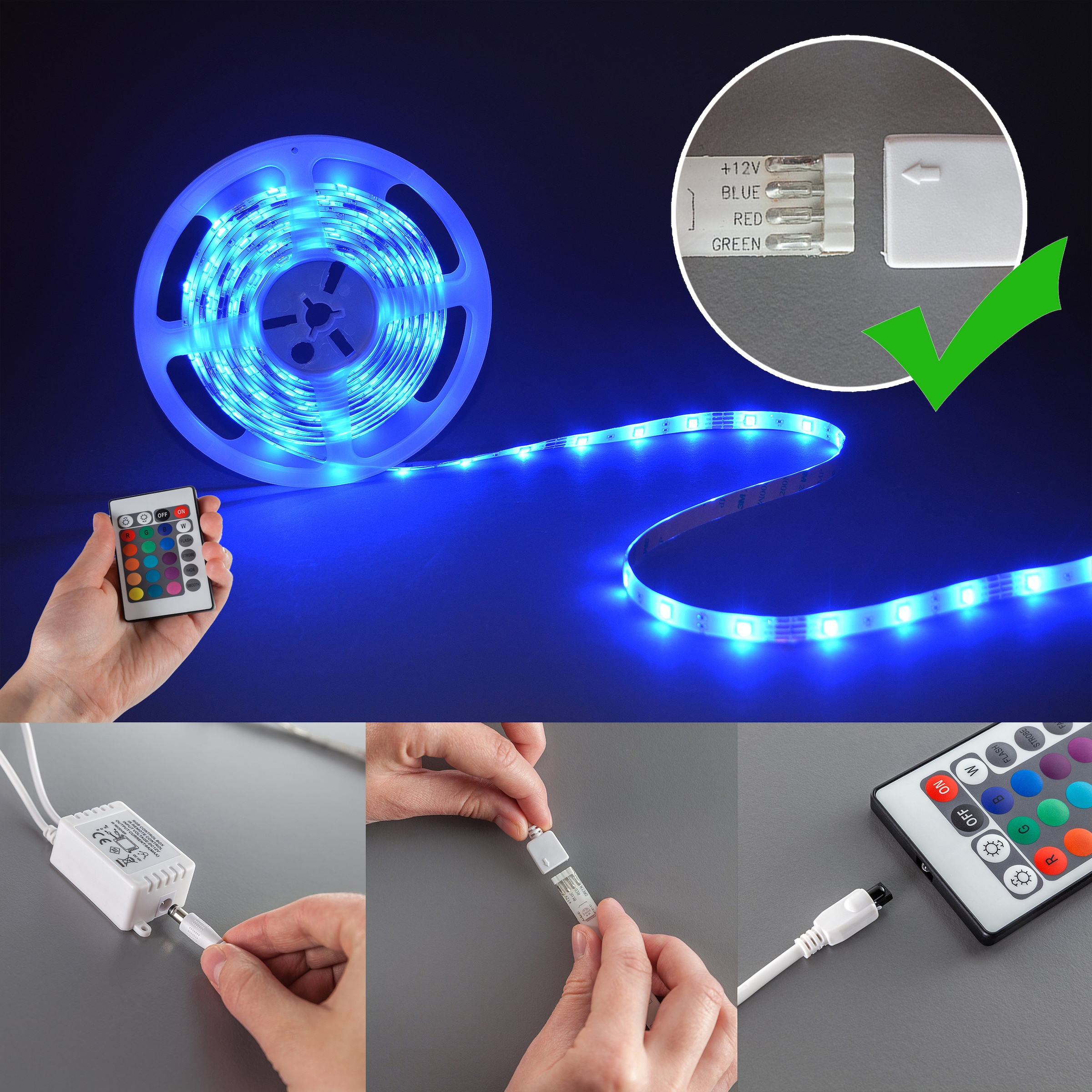 bestellen LED Farbwechsel Fernbedienung 5m IP44 | BAUR B.K.Licht dimmbar inkl. LED-Streifen, Band/Stripe