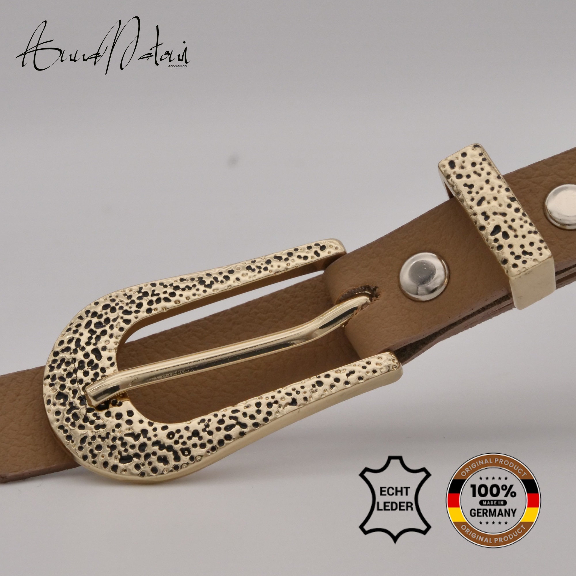 Thumbnail - AnnaMatoni Ledergürtel "AnnaMatoni Damen Ledergürtel in hochwertigem Veganem Nappa 2cm"