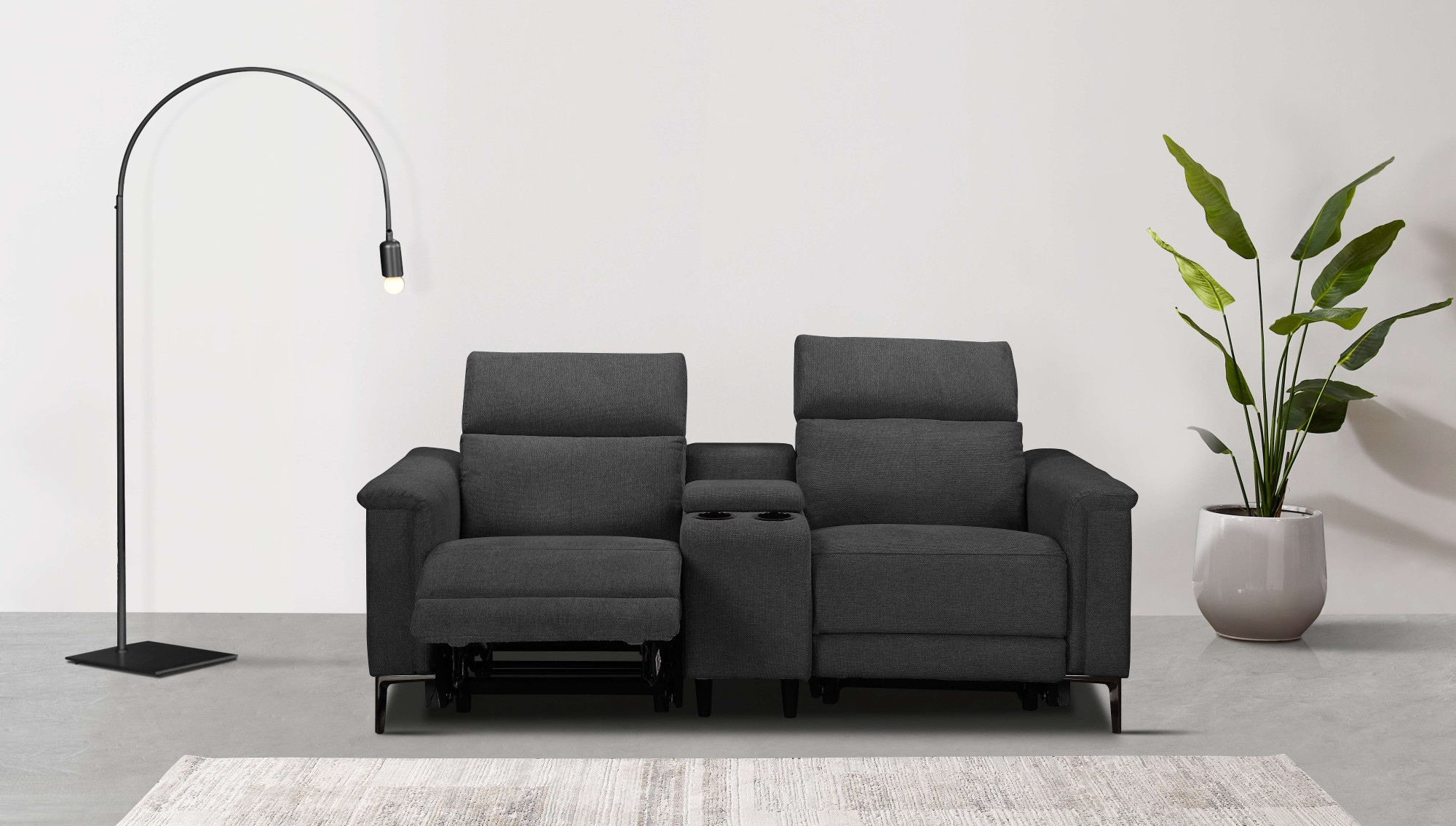 Places of Style 2-Sitzer »Lund, 2er-Kinosofa, TV-Sessel, Multimedia-Sofa, USB-A,«, m. elektrischer o. manueller Relaxfunktion, Getränkehalter u. Staufach