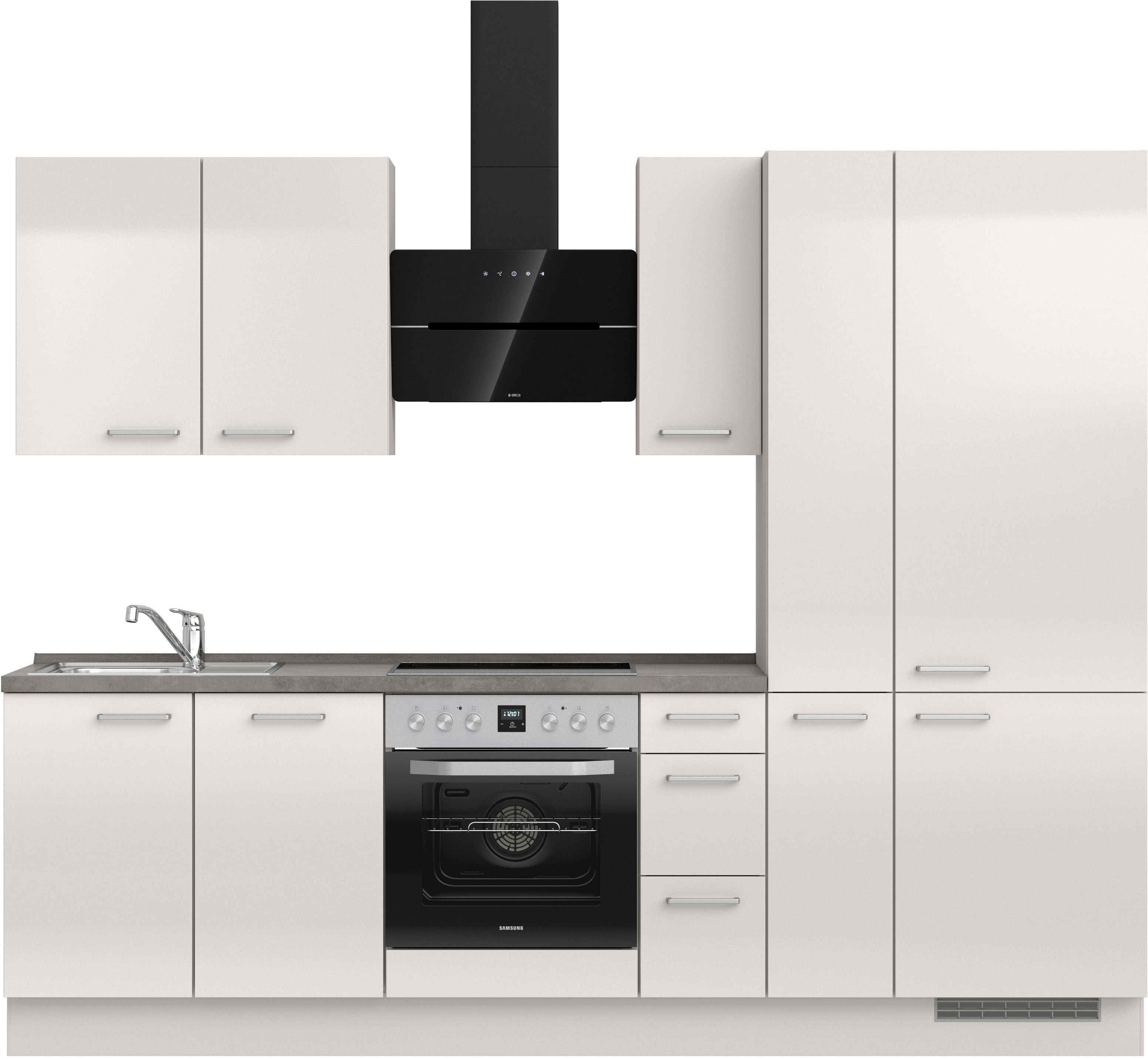 nobilia 1100000002199 ""Flash II", NEU: individuell anpassbar mit gratis Profi-Beratung" vormontiert, Breite 270 cm, Ausrichtung wählbar, wahlw. mit E-Geräten