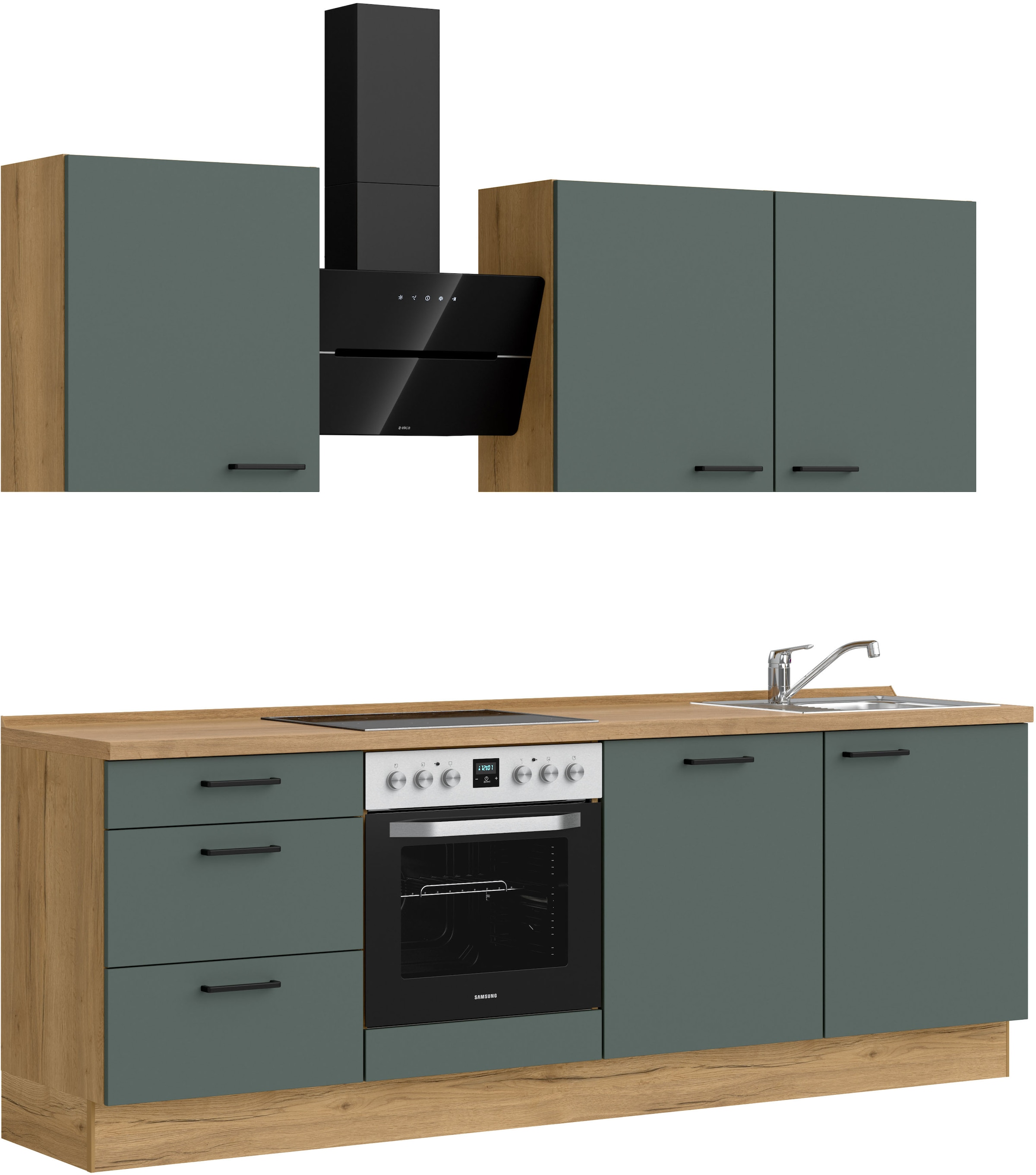 nobilia® Küchenzeile »"Easytouch II"«, vormontiert, Ausrichtung wählbar, Breite 240 cm, wahlw. mit E-Geräten