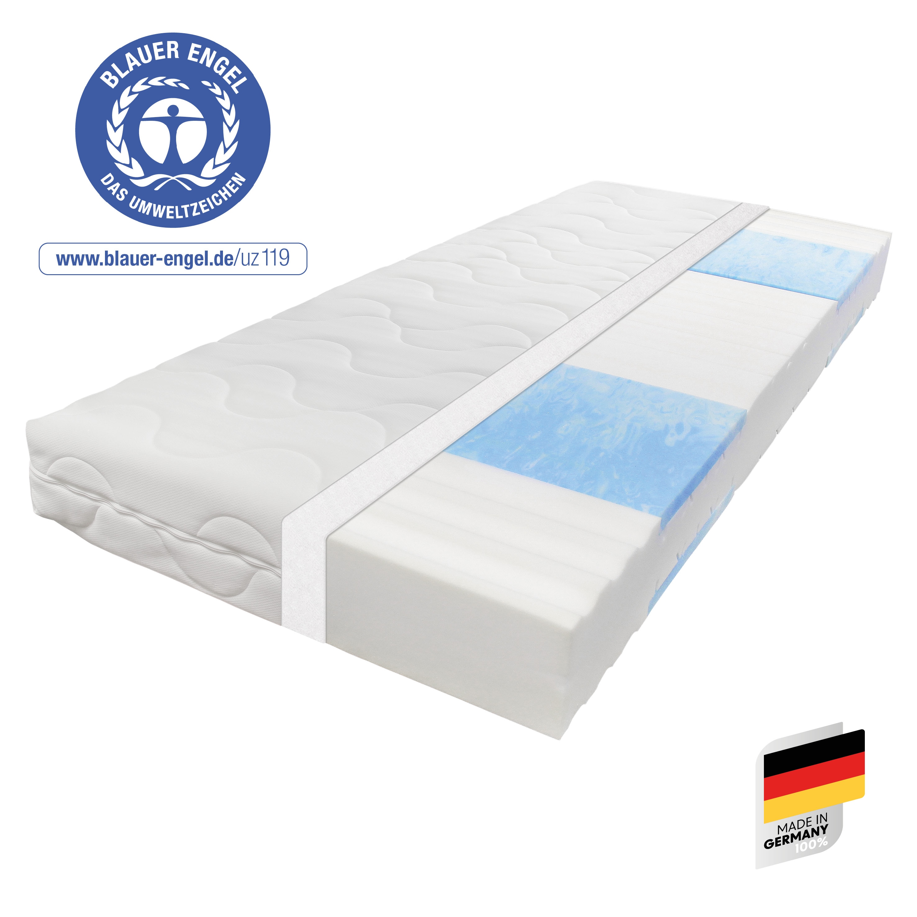 Kaltschaummatratze BECO, B:100cm H:18cm L:200cm, weiß, Obermaterial: 100% Polyester, Matratzen, "Blue Vision, Matratze in 90x200 und vielen weiteren