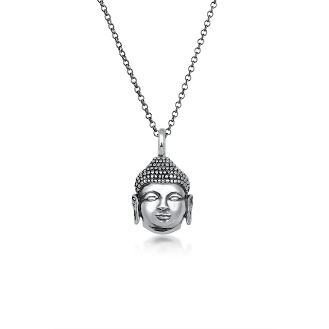 Kuzzoi Lange Kette »Herren Anhänger Buddha Kopf Oxidiert 925 Silber« online  kaufen | BAUR