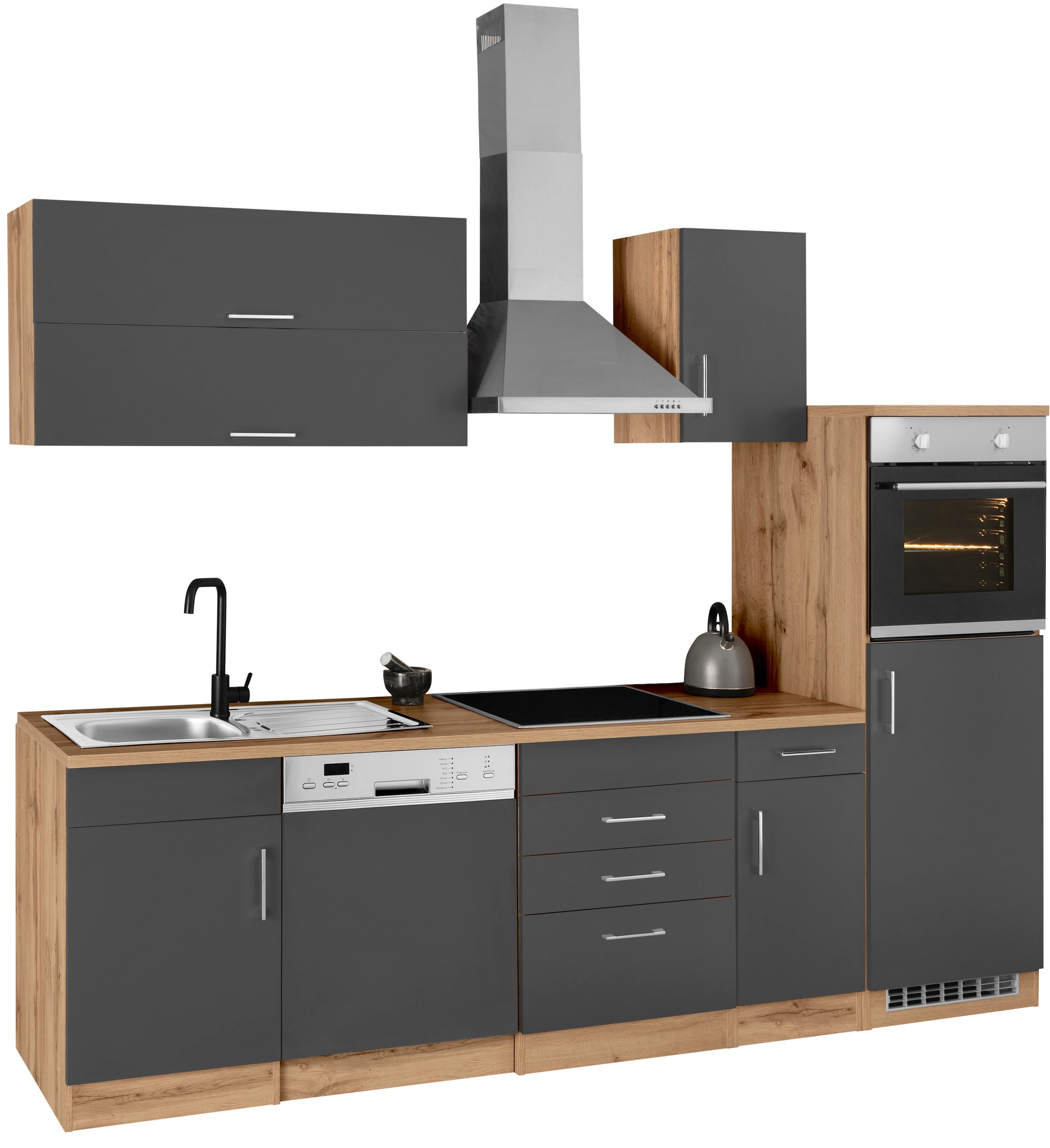 KOCHSTATION Küchenzeile »KS-Colmar«, mit E-Geräten, Breite 270 cm