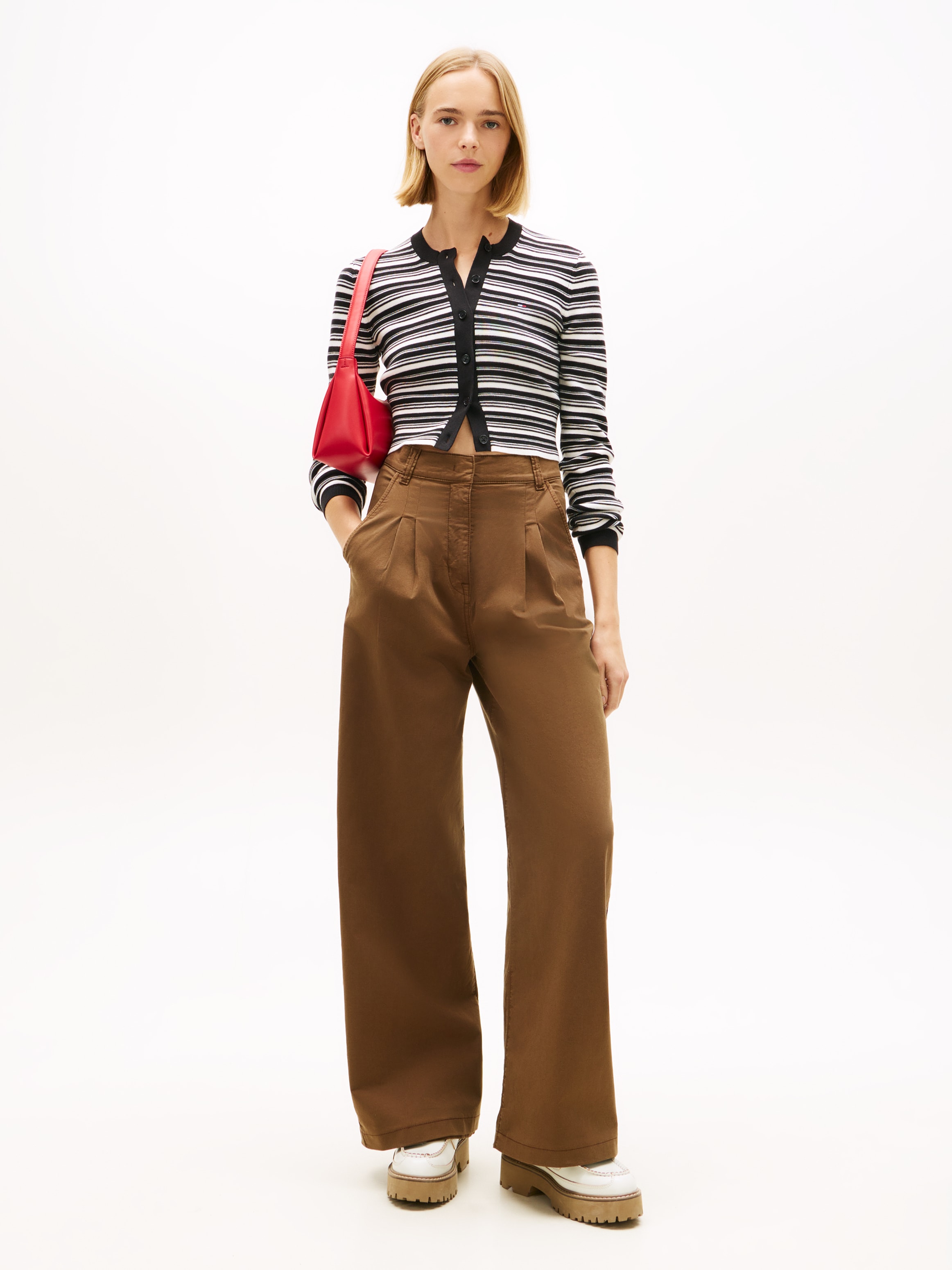 Tommy Jeans Strickjacke »TJW CREW NECK STRIPE CARDI EXT« reine Baumwolle, Streifen Look