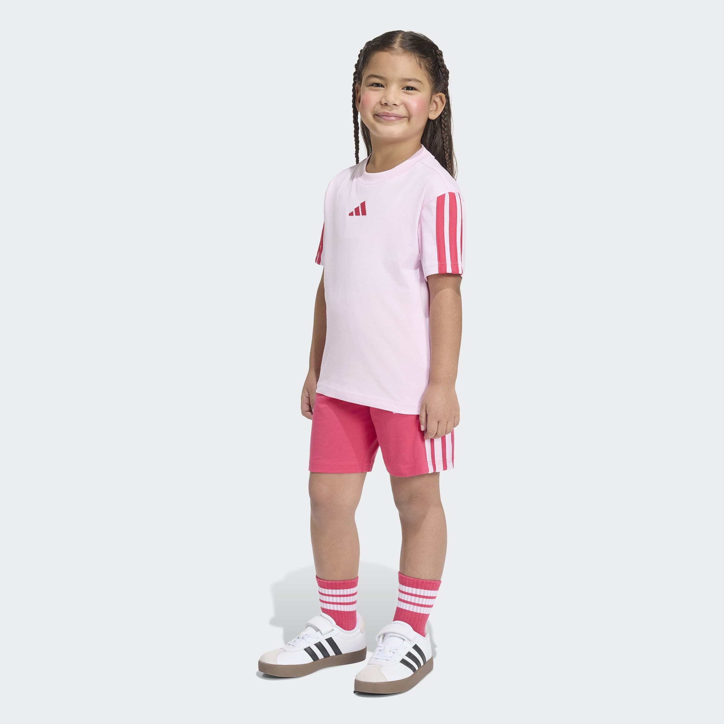 adidas Sportswear Trainingsanzug »LK 3S T-SET 160« 2 für Kinder, mit 2 Teilen, aus Baumwolle