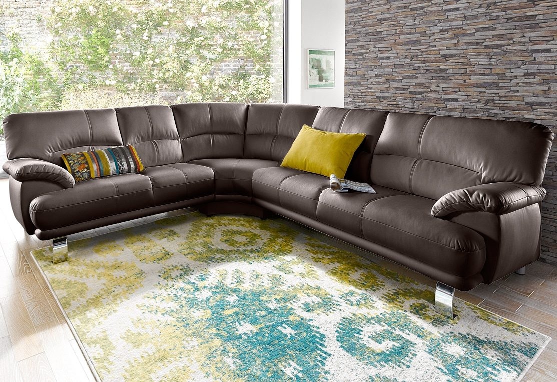 TRENDMANUFAKTUR Ecksofa »Cecilia in italienischem Design, modern und komfortabel, L-Form«, bequeme Armlehnen, mit langem Schenkel