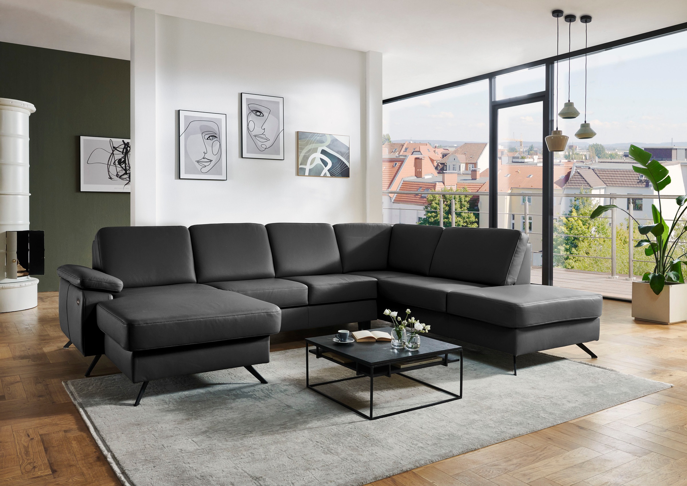 Die PlanBar Wohnlandschaft "PN-EM15047 U-Form, ohne Kopfstützen" Echtleder, günstig online kaufen