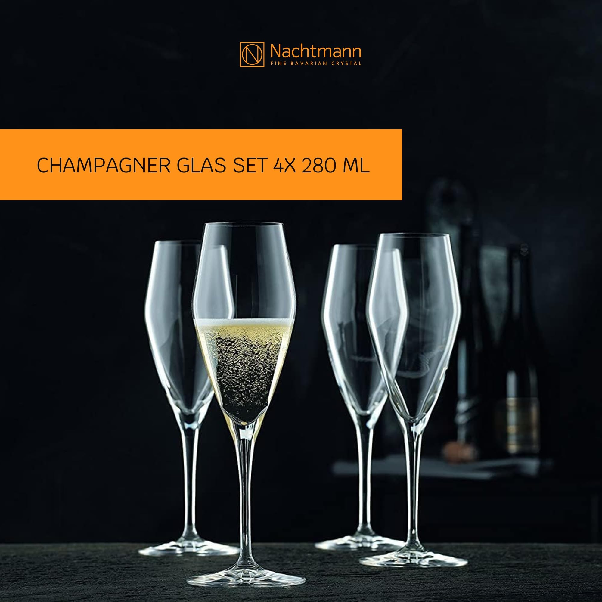 Nachtmann Champagnerglas »Champagnergläser ViNova 280 ml 4er Set transparent«