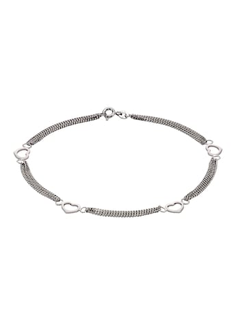 Zeeme Fußkette »925/- Sterling Silber Herzmo...