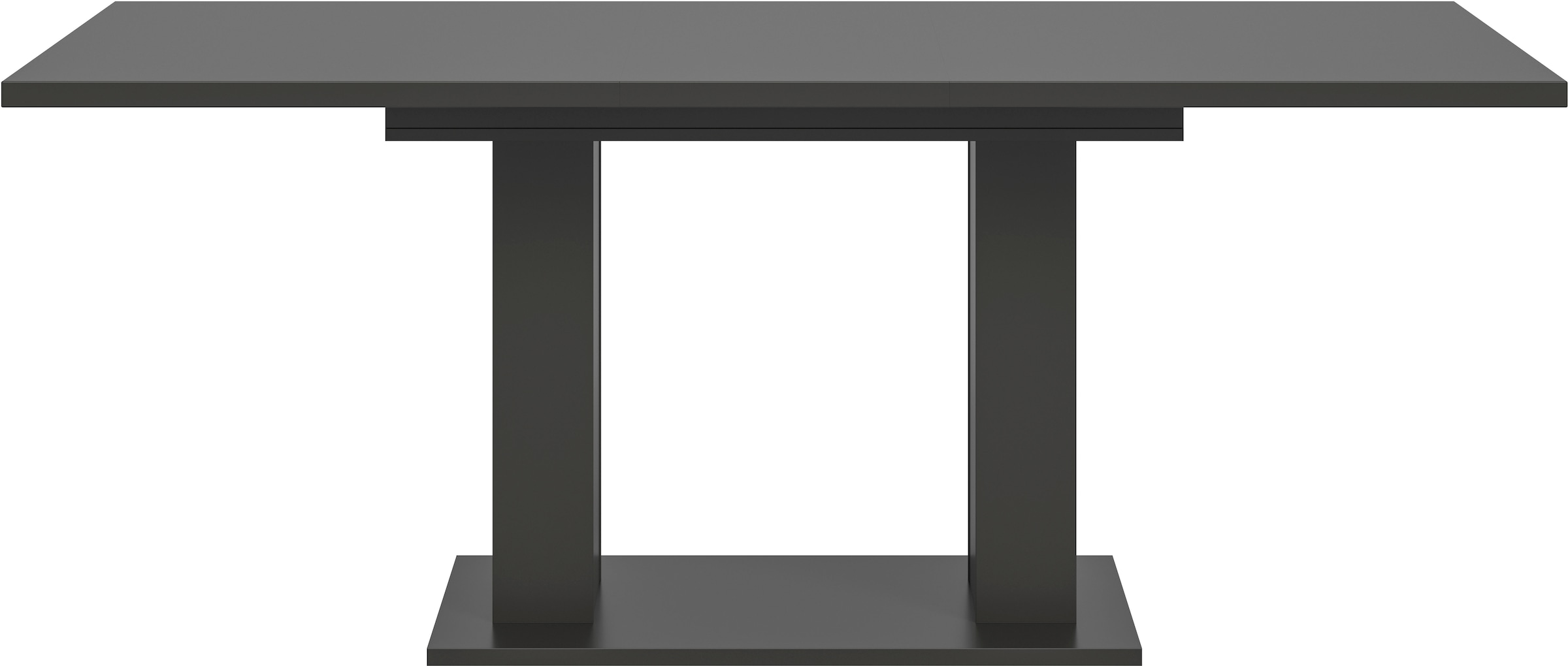 INOSIGN Esstisch »Motus, ausziehbar 150 -190 cm, inklusive 40 cm Einlegeplatte«, (Set, 1 St.), Doppelsäulengestell mit Bodenplatte, Tisch, Esstisch, Küche