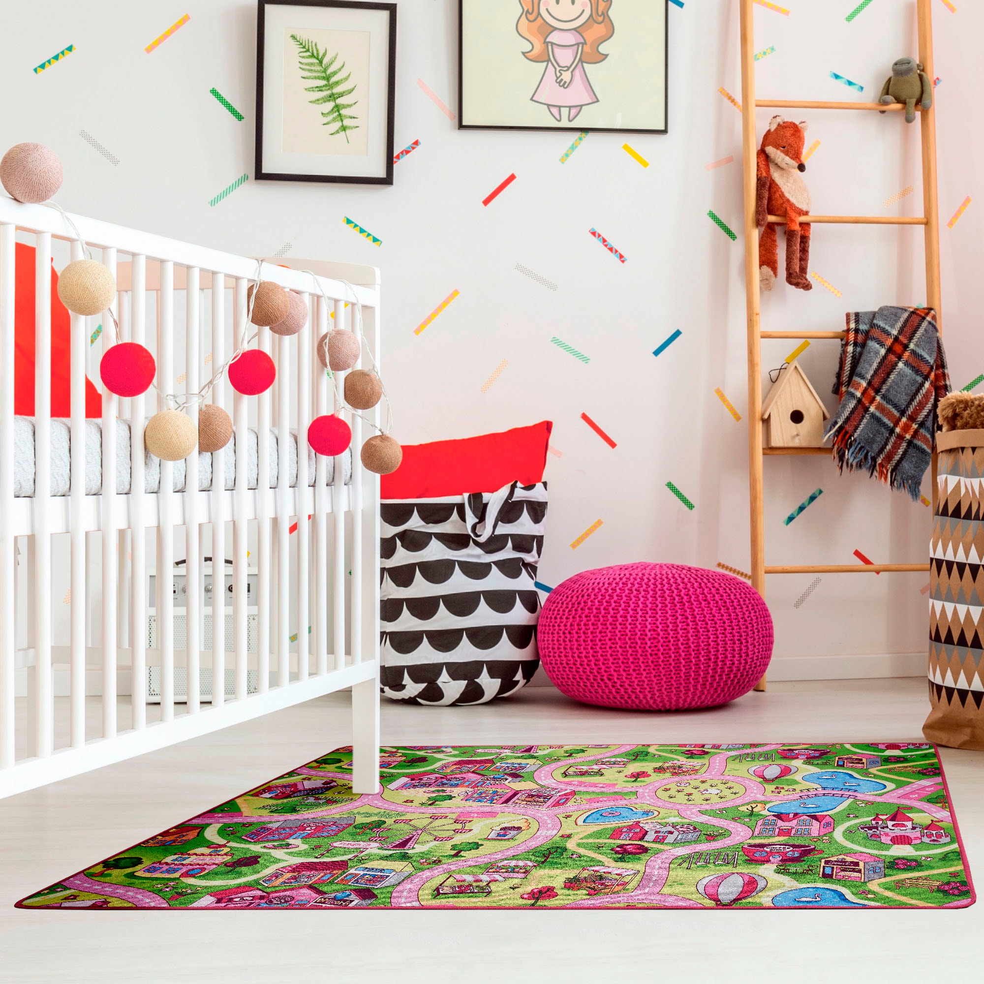 Andiamo Kinderteppich »Straße, LAGERRÄUMUNG!«, rechteckig, 5 mm Höhe, Straßen-Spiel-Teppich, Sonderposten, für Mädchen & Jungen