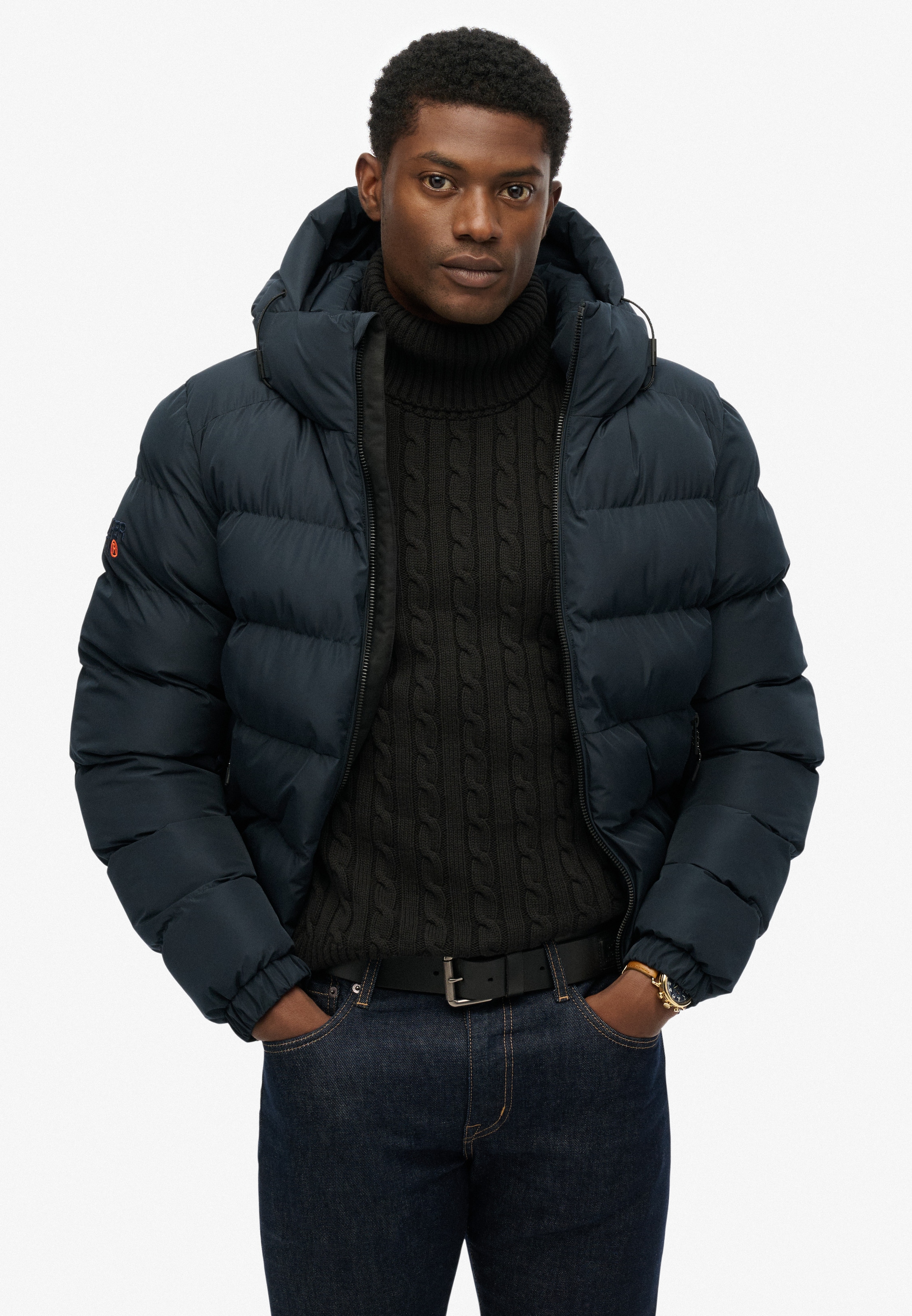 Superdry Steppjacke "HOODED SPORTS PUFFER JACKET" mit Kapuze Kunstfaser, re günstig online kaufen