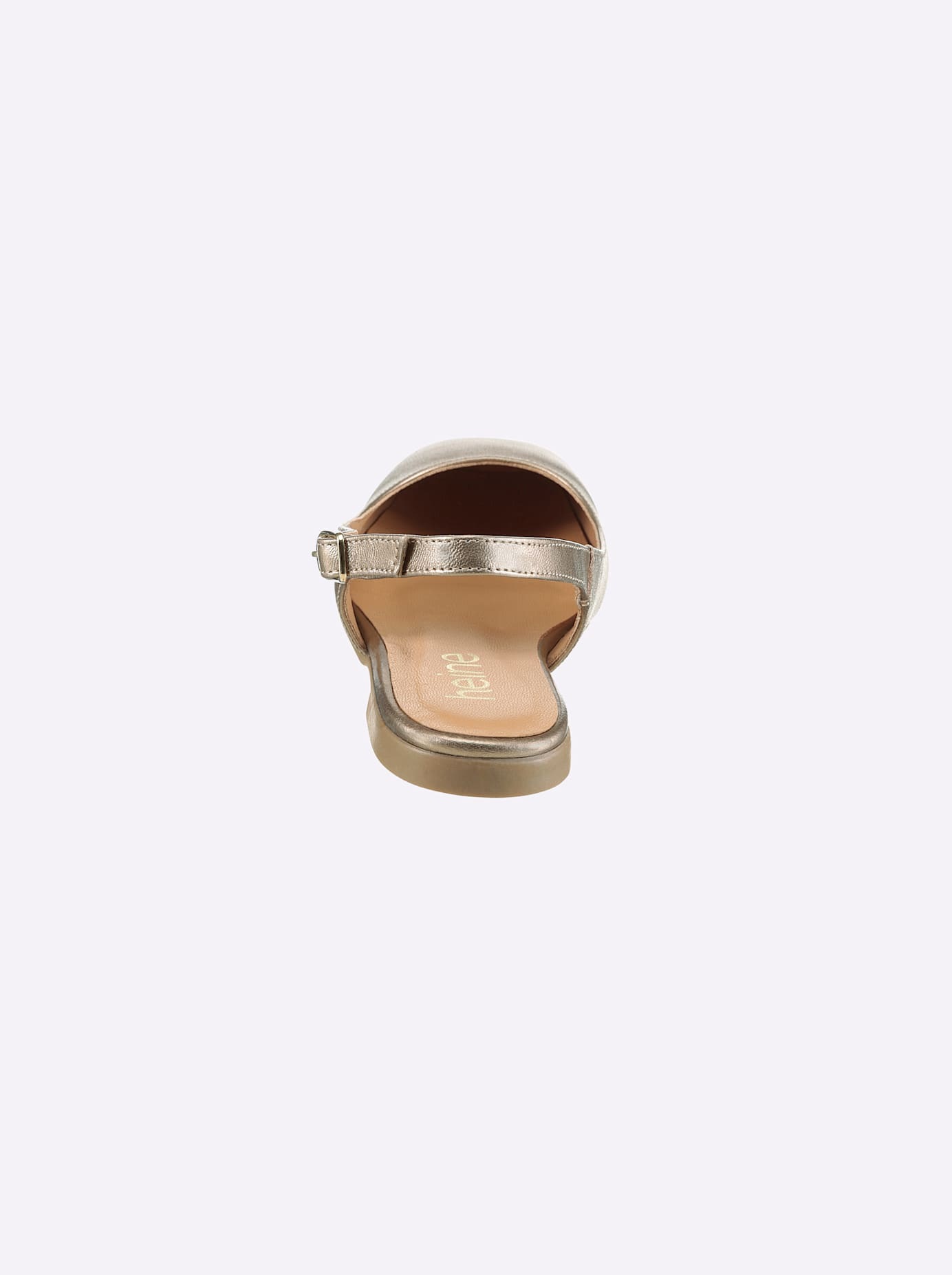 Ballerina HEINE, Damen, Gr. 35, bronzefarben, Glattleder, Leder, Rindsleder, Schuhe Ballerina 5