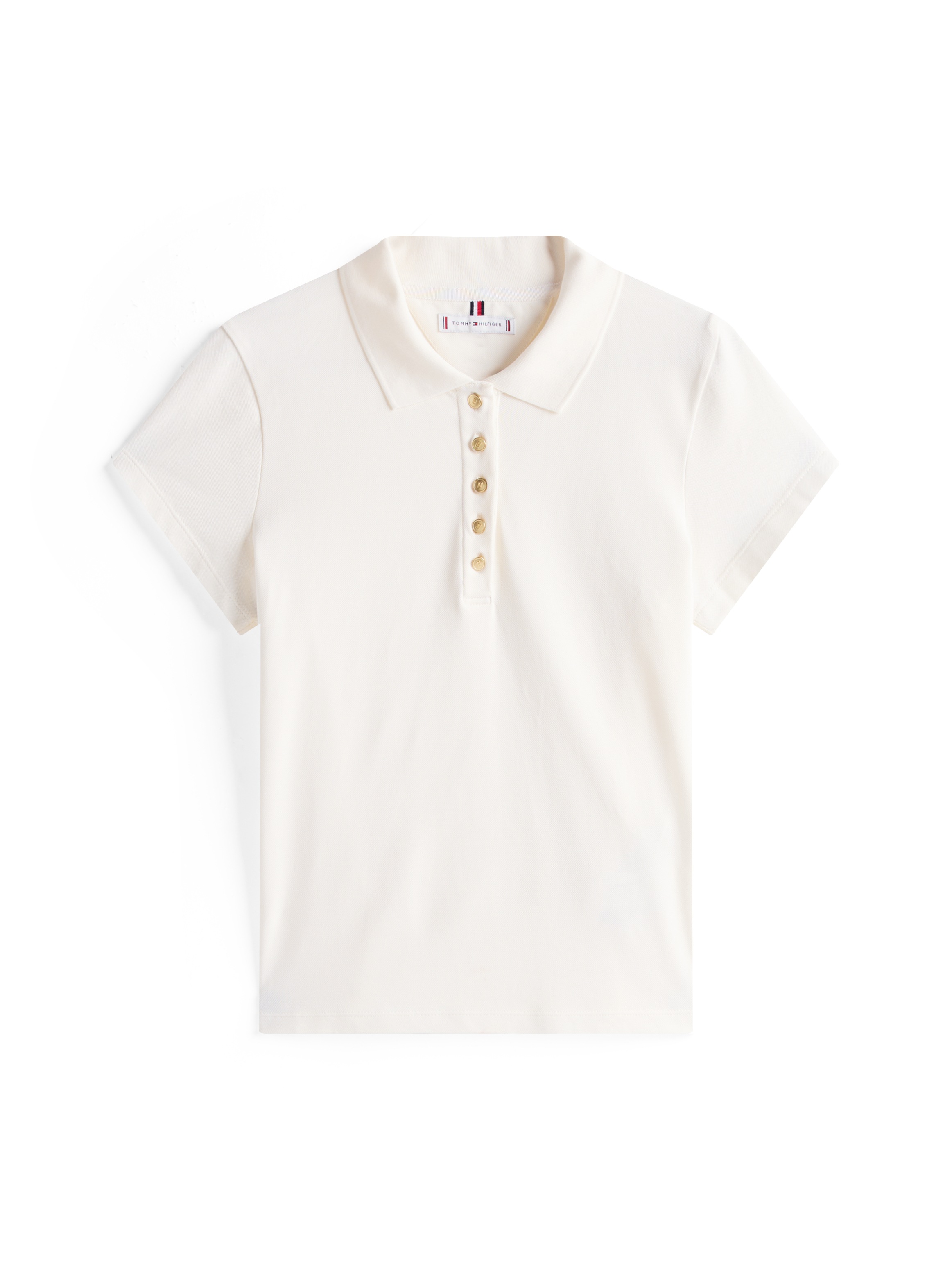 Thumbnail - Tommy Hilfiger Poloshirt "GOLD BUTTON SLIM SS POLO" mit goldfarbenen Knopf