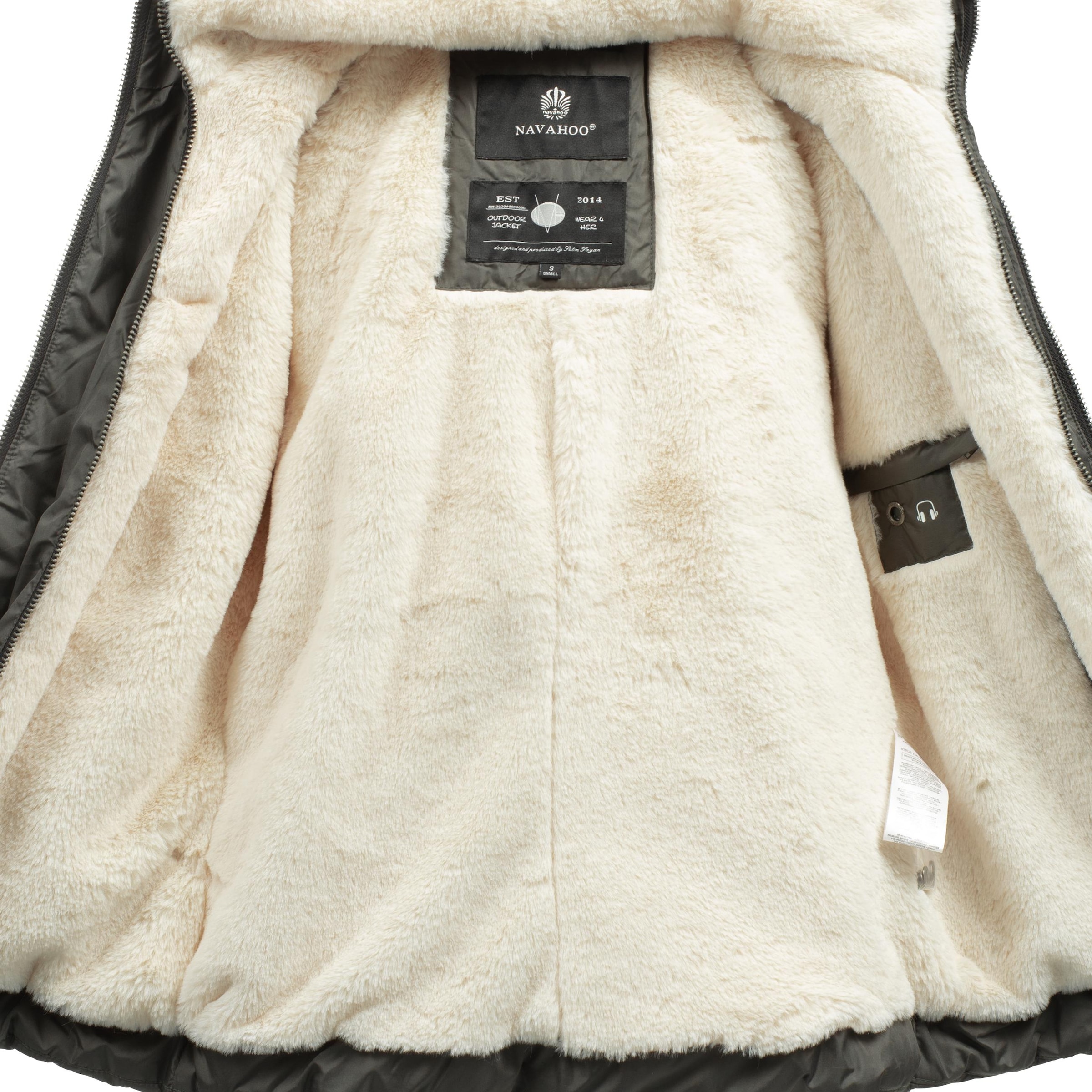 Navahoo Winterjacke »Megan«, mit Kapuze, stylische Damen Steppjacke mit Teddyfutter