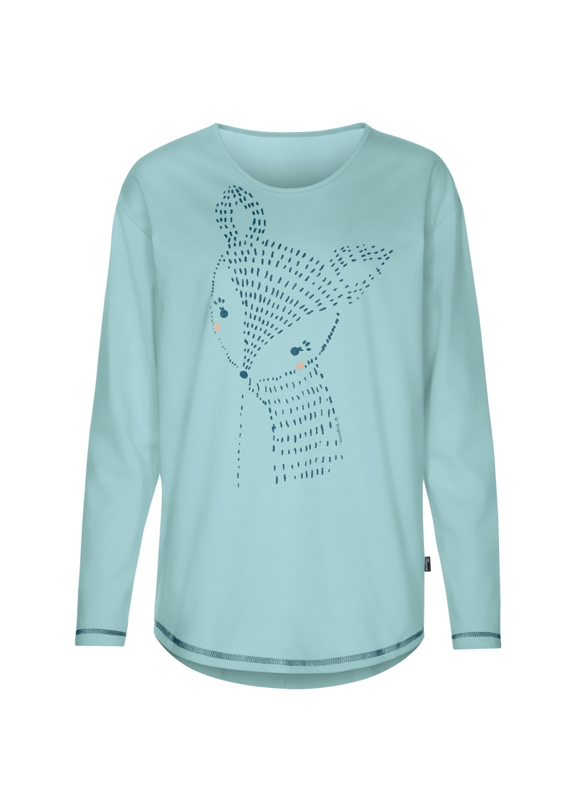 Trigema Schlafanzug »TRIGEMA Schlafshirt Langarm mit süßem Printmotiv«, (1 tlg.)