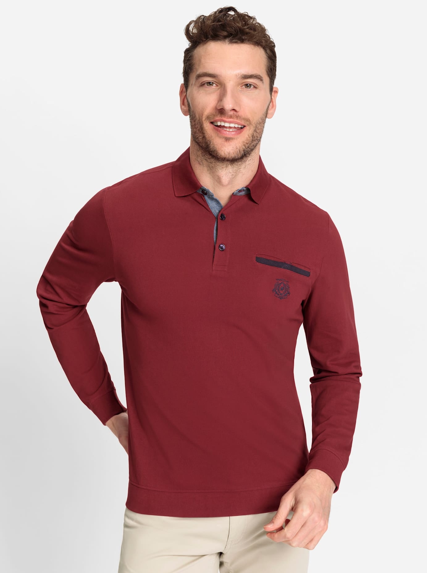 Marco Donati Poloshirt "Langarm-Poloshirt" 1 Stk. tlg. günstig online kaufen