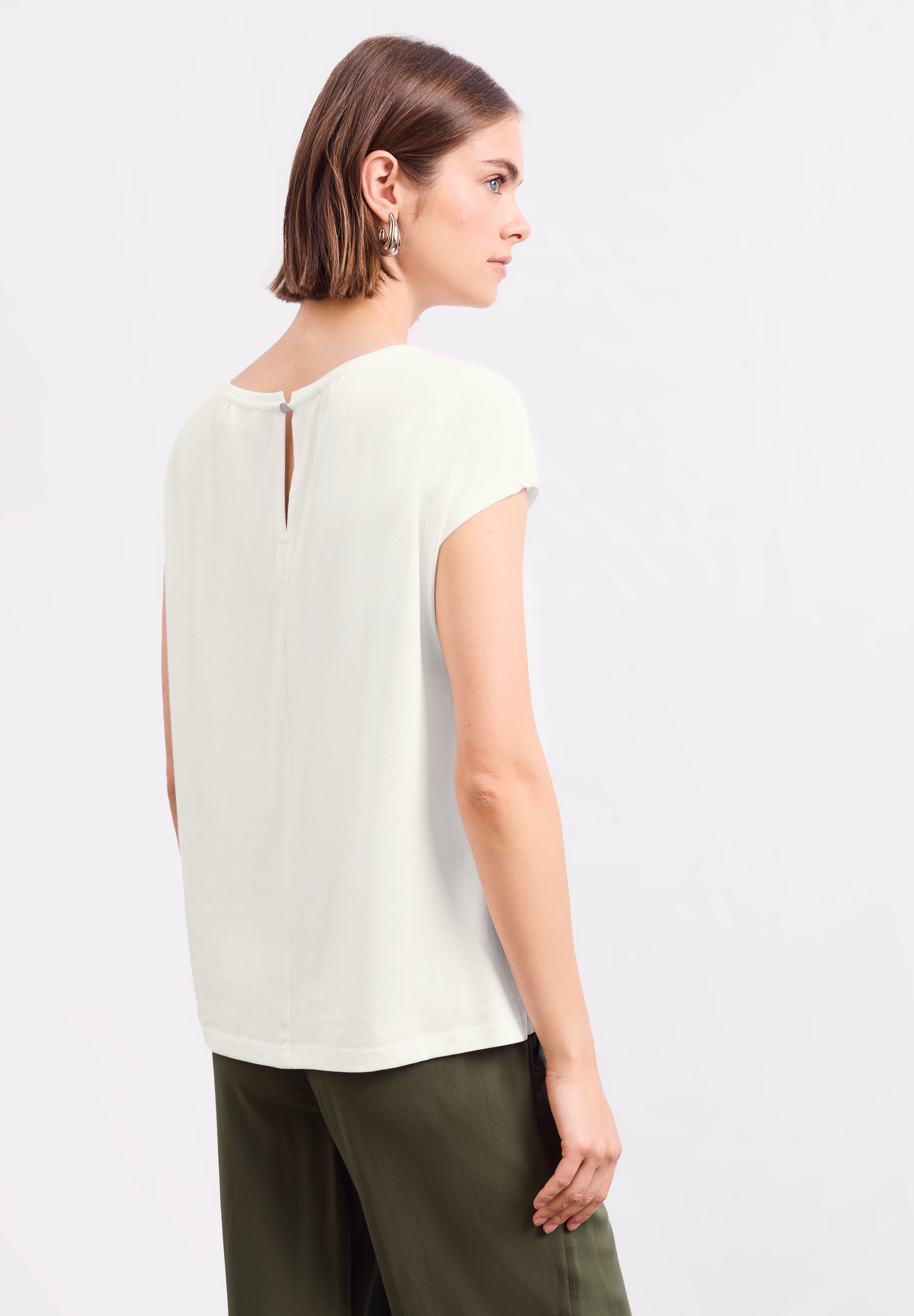 STREET ONE STUDIO T-Shirt aus elastischem Materialmix günstig online kaufen