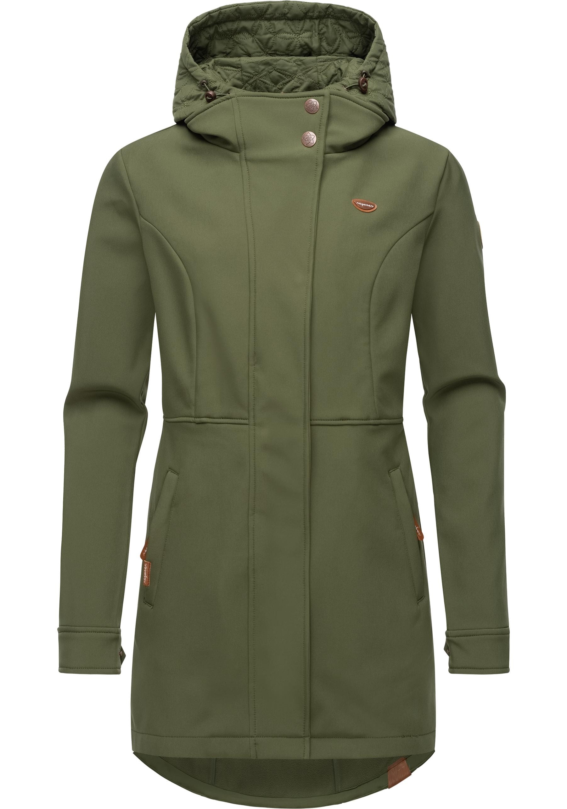 Ragwear Softshellmantel »Ybela«, sportliche, gefütterte Outdoorjacke mit Kapuze