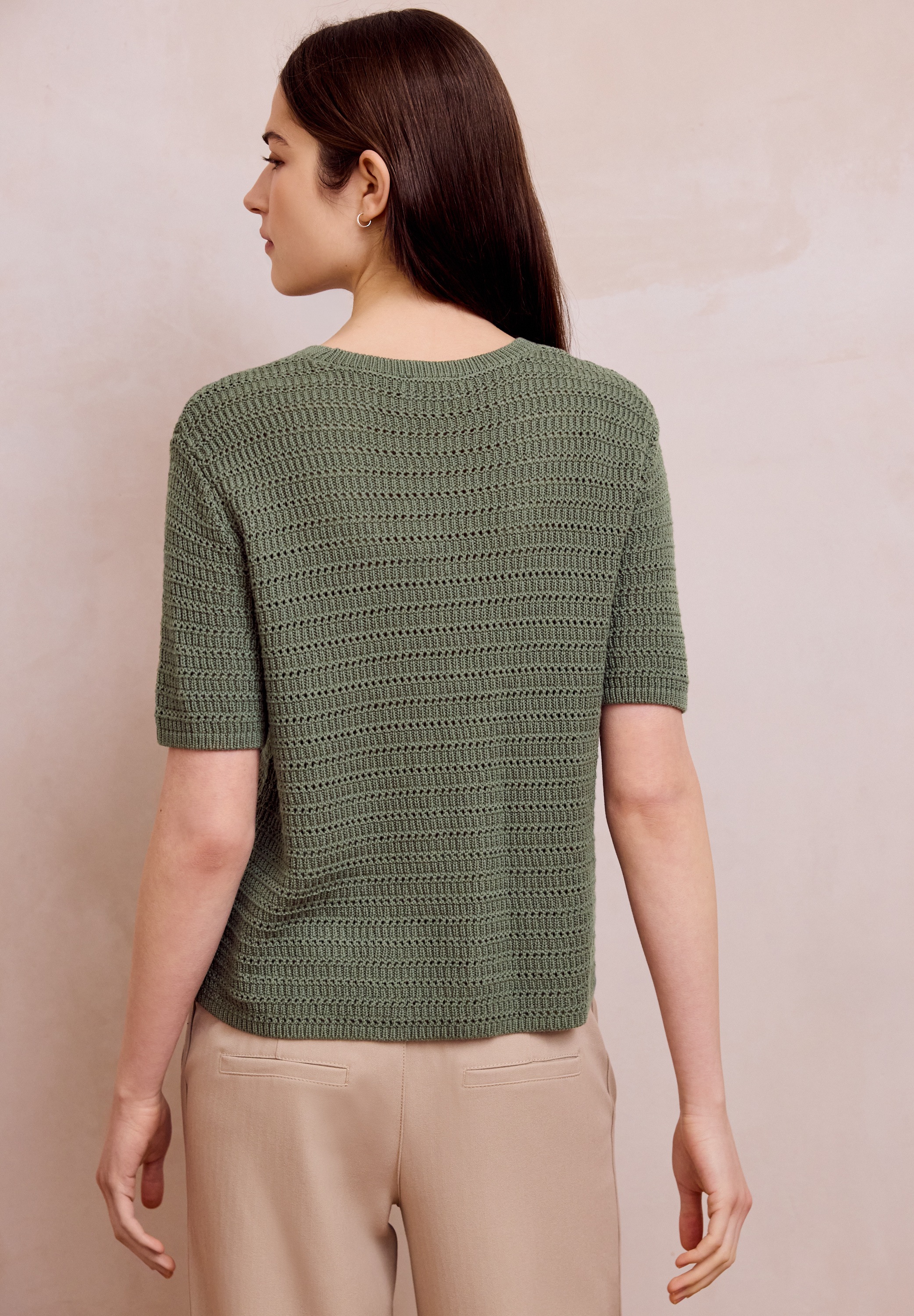 STREET ONE STUDIO Kurzarmpullover aus reiner Baumwolle günstig online kaufen