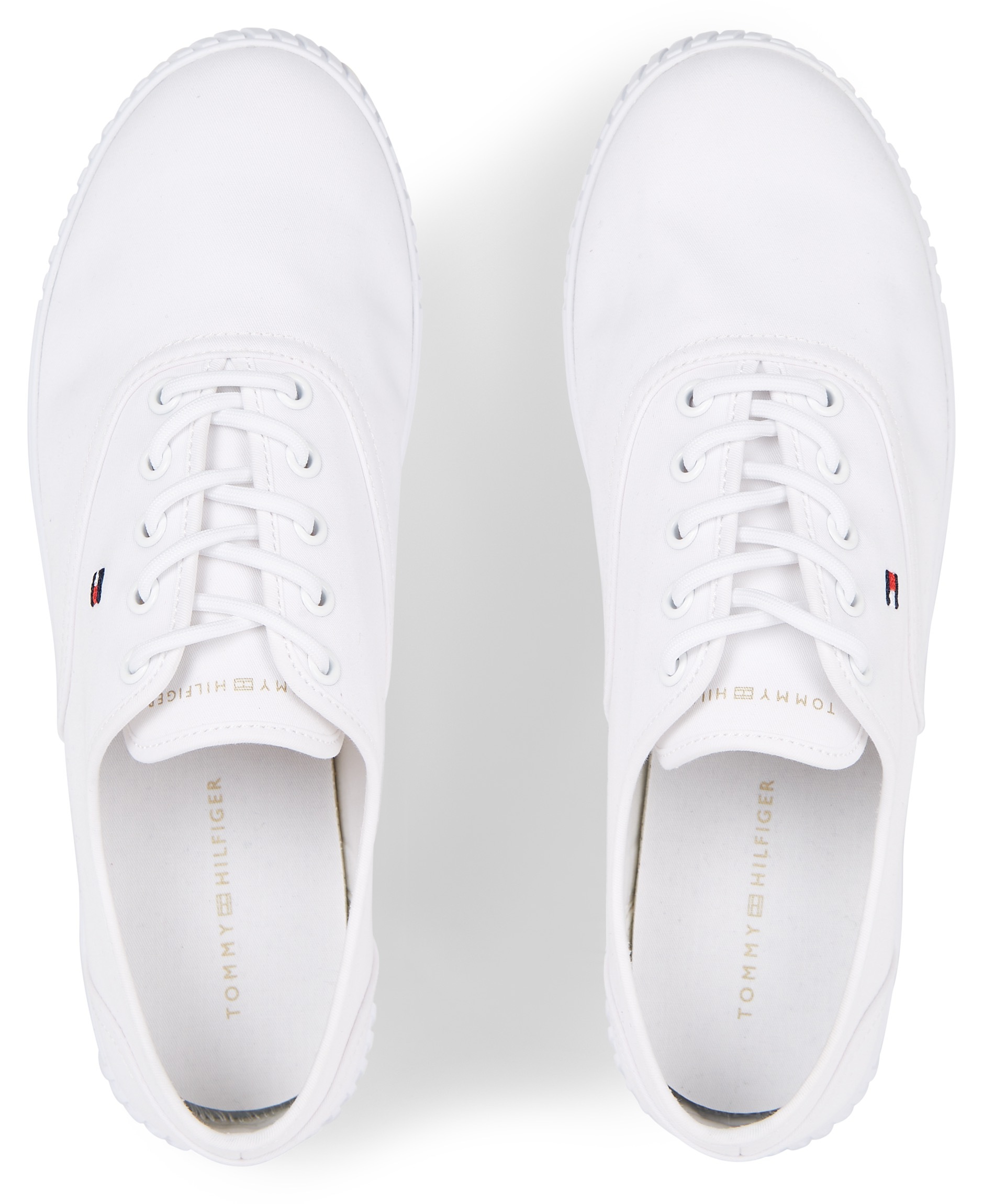 Tommy Hilfiger Sneaker "CANVAS LACE UP SNEAKER", in schmaler Form, Freizeit günstig online kaufen