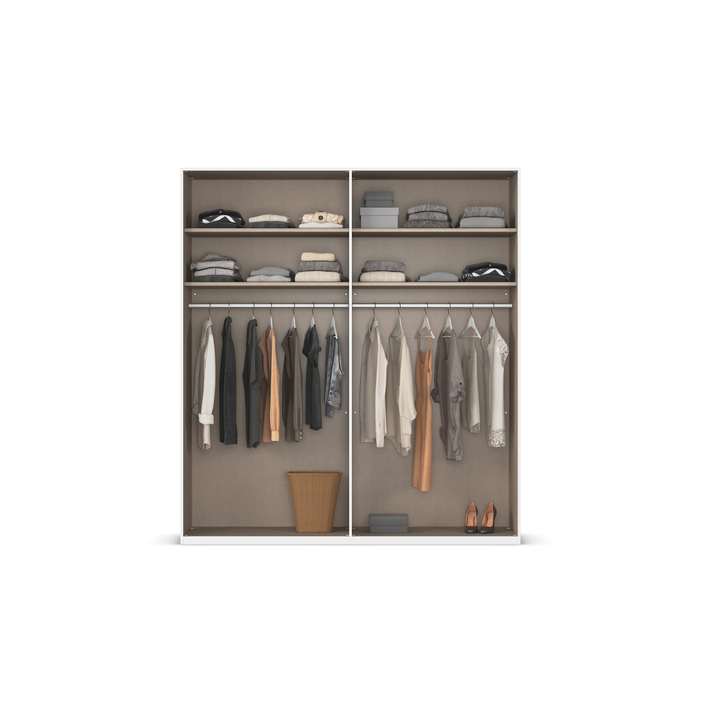 rauch Drehtürenschrank »Kleiderschrank Schrank Garderobe Schlafzimmerschrank EVELYN«, (in 2 Höhen 197 oder 210 cm erhältlich), in elegantem Stil, viel Stauraum 4 Breiten und 2 Höhen MADE IN GERMANY