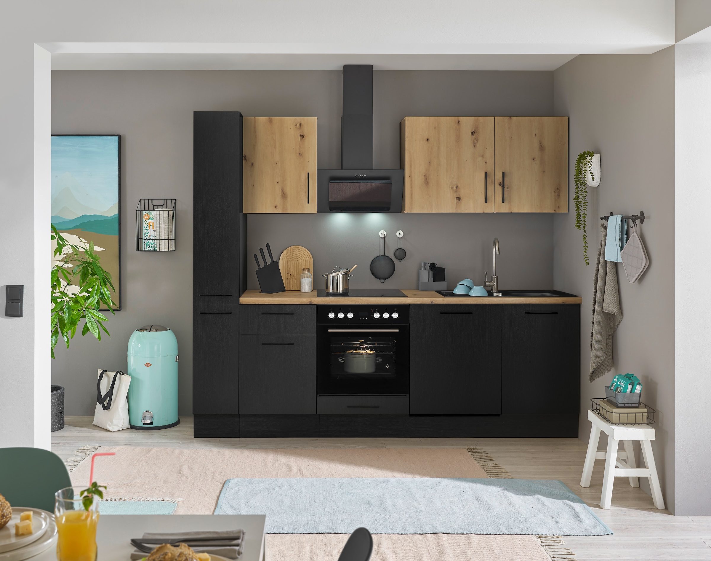 BASIC by Balculina Küchenzeile »Turin«, Breite 250 cm, wahlweise mit E-Geräten