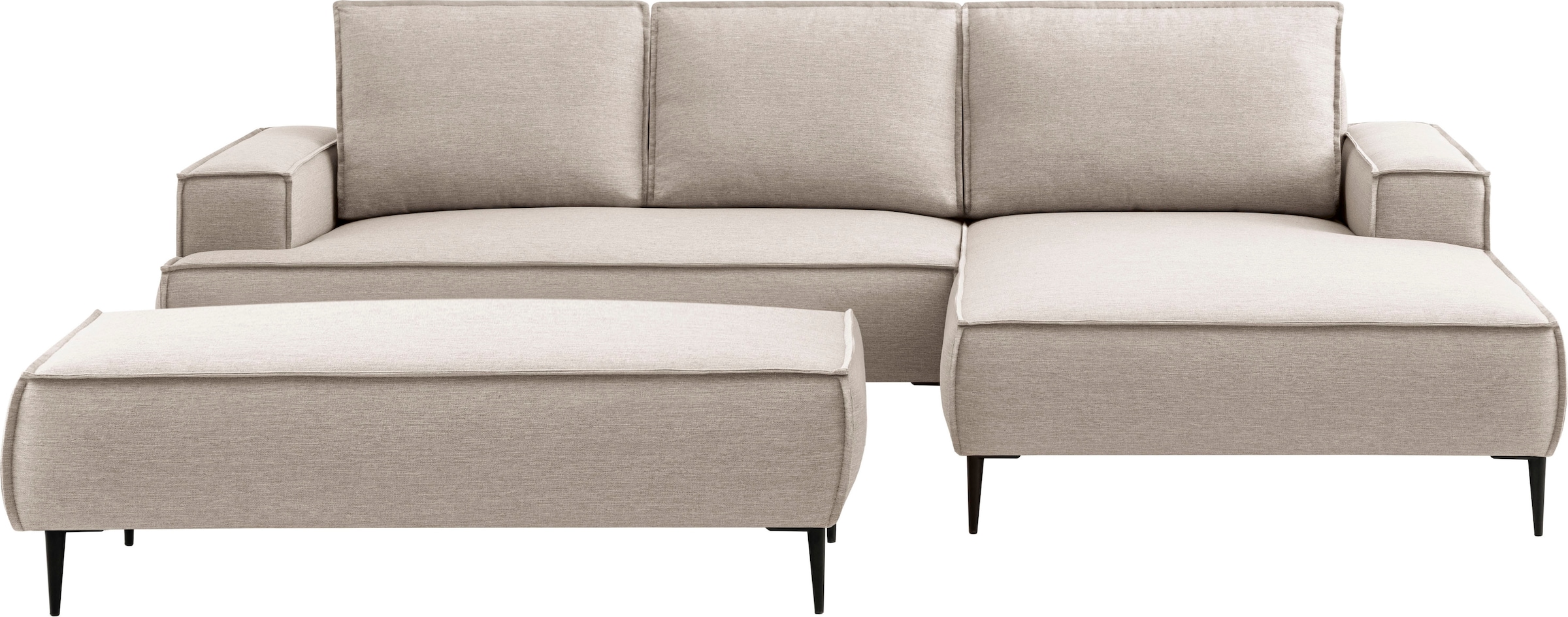 andas Sitzgruppe »TVINNU, Polsterecke L-Form, Schlaffunktion, mit Hocker«, (Set, 2 tlg.), stellbar zum Schlafsofa (Krokodilverbinder)