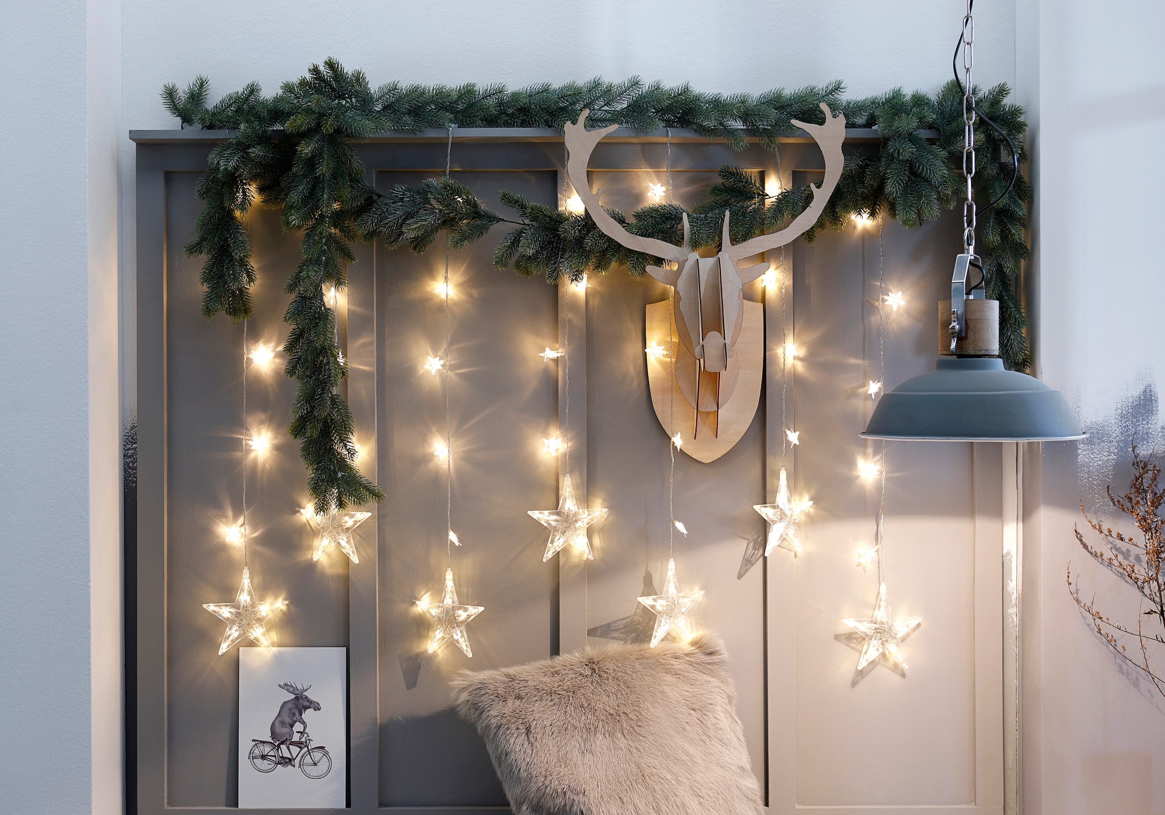 BONETTI LED-Lichtervorhang »Sterne, BAUR aussen«, 7 Strängen | bestellen mit Weihnachtsdeko