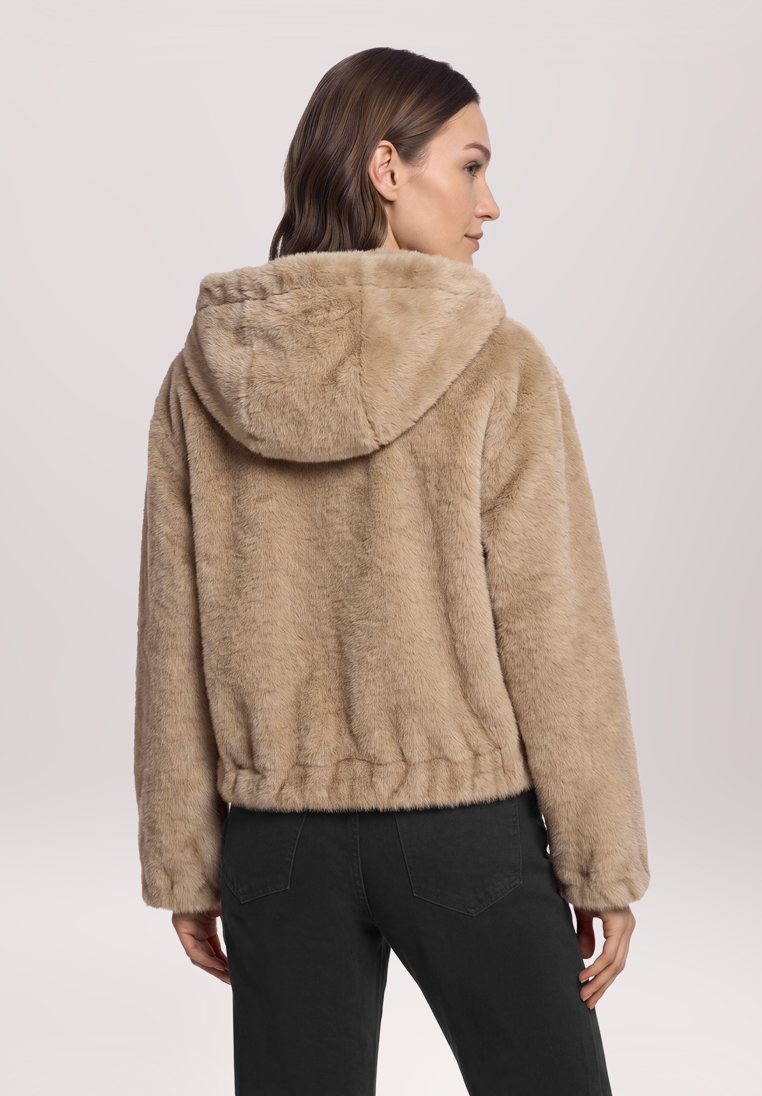 Gil Bret Plüschjacke »Damen mit Kapuze« mit Kapuze