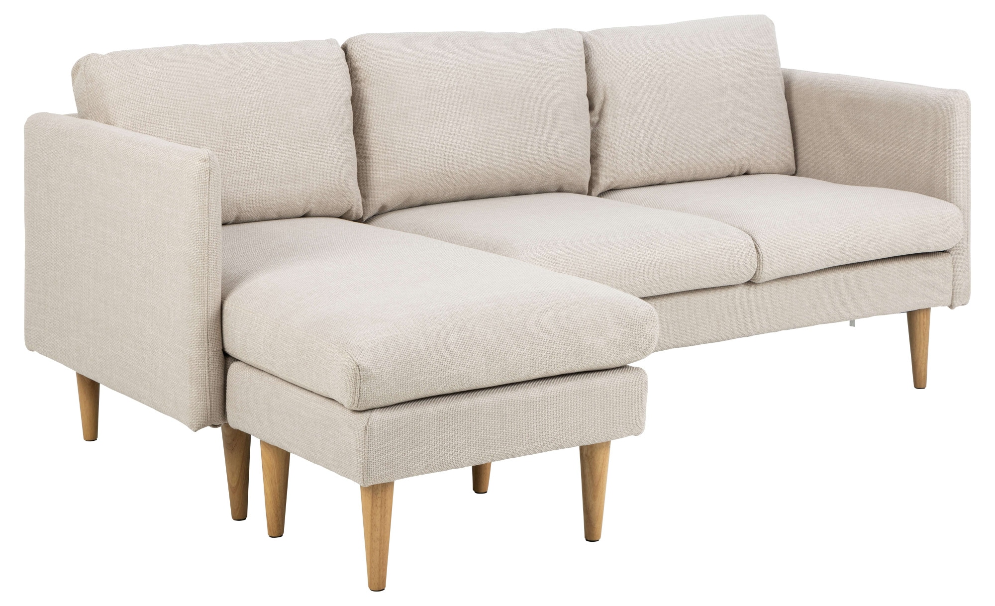 ACTONA GROUP Ecksofa »Milly«, (1 St.), Breite 201 cm, Recamiere links oder rechts, Struktur, Füße Eiche