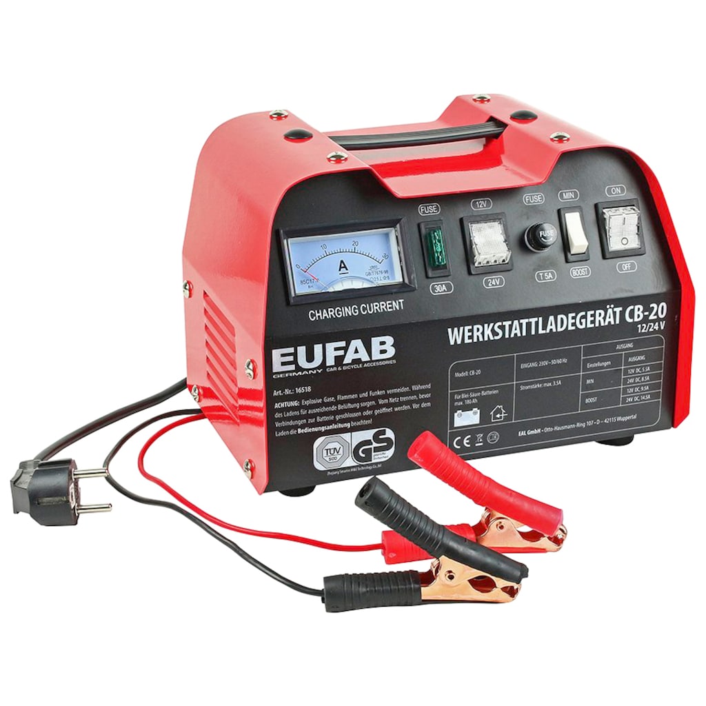 EUFAB Batterie-Ladegerät »CB-20«, 14500 mA