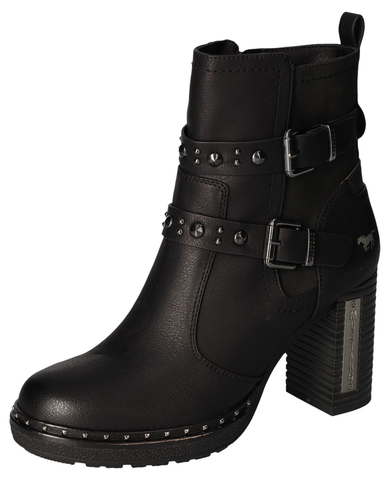 Mustang Shoes Plateaustiefelette, Stiefelette, Bikerboots mit Innenreißverschlus