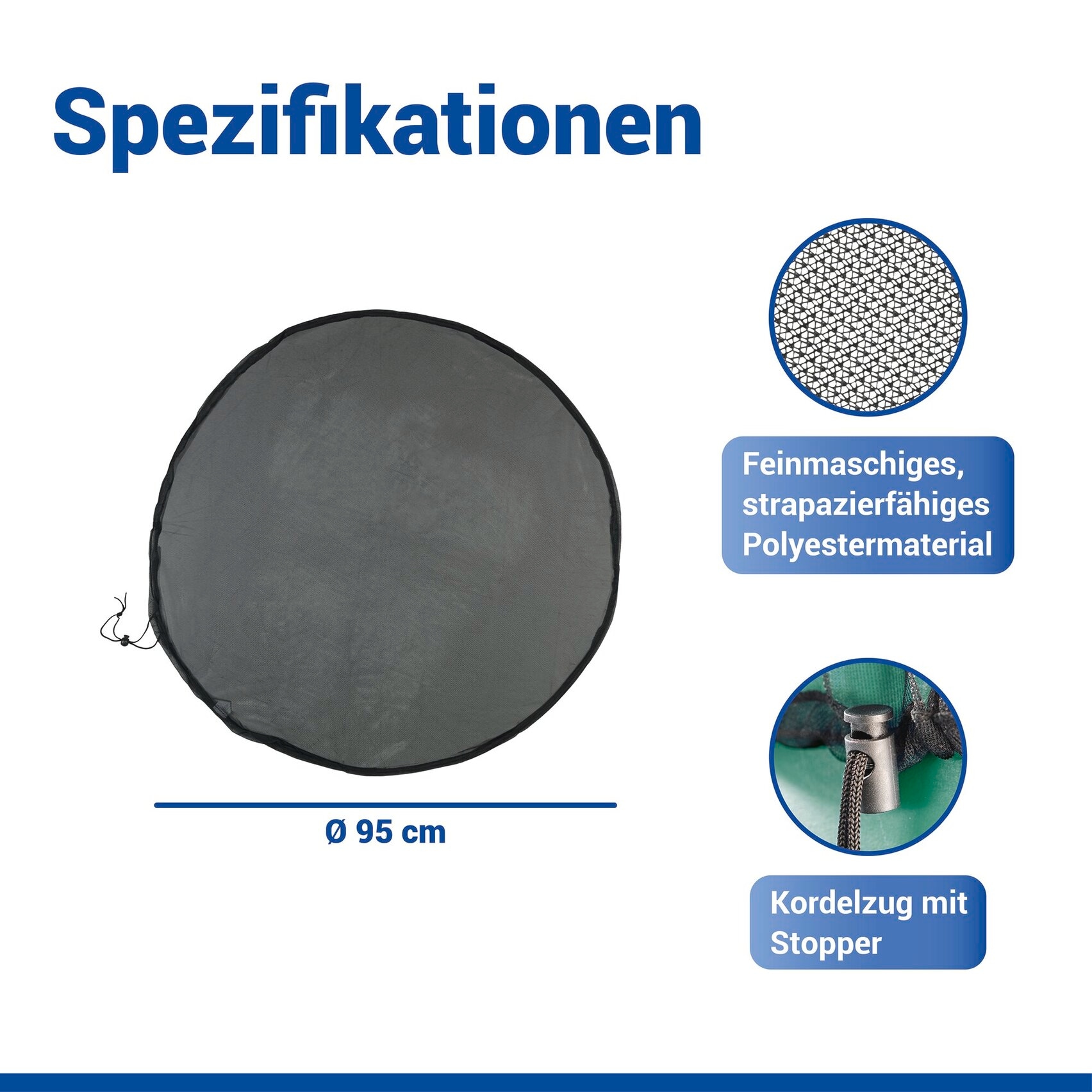 Maximex Regentonnendeckel »Regentonnennetz, Ø 95 cm« gegen Schmutz, Blätter und Ungeziefer, mit Zugband