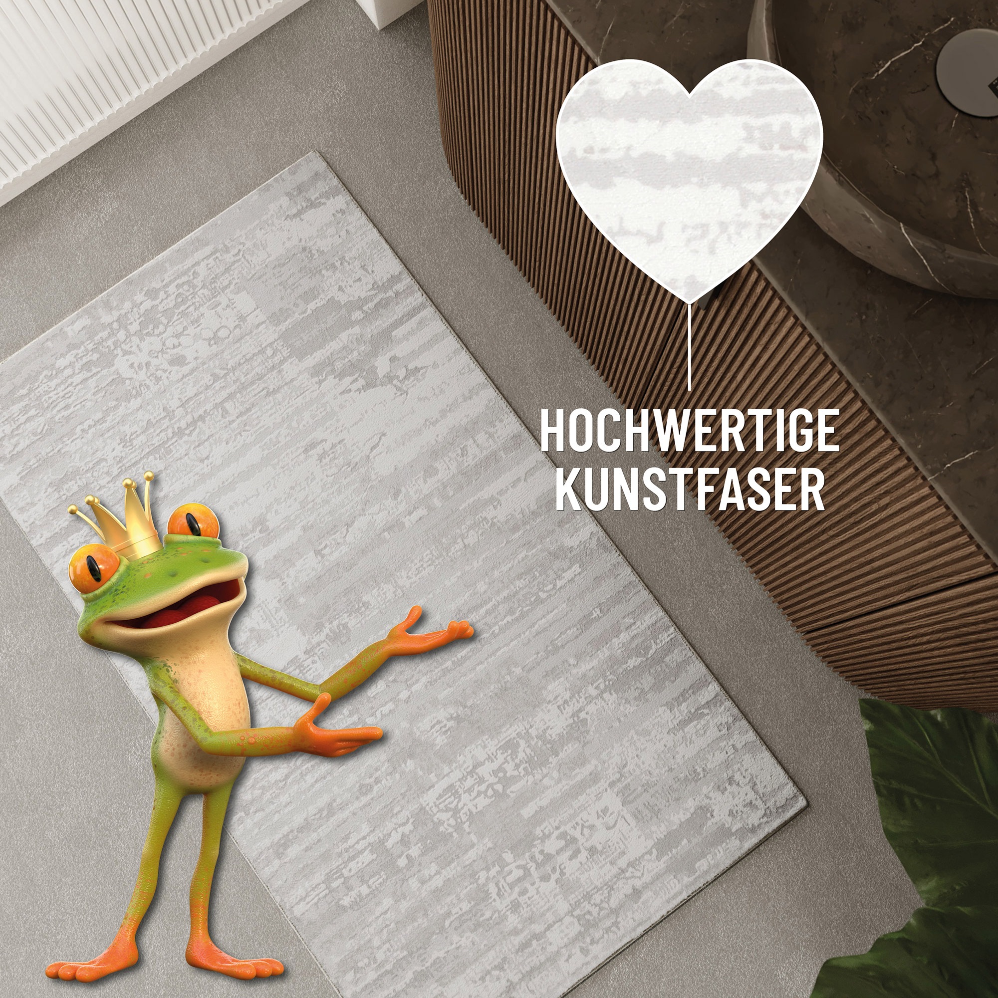 Wecon home Badematte »Mauri«, Vintage Design, waschbar, rutschfest, schnell trocknend, Badteppich