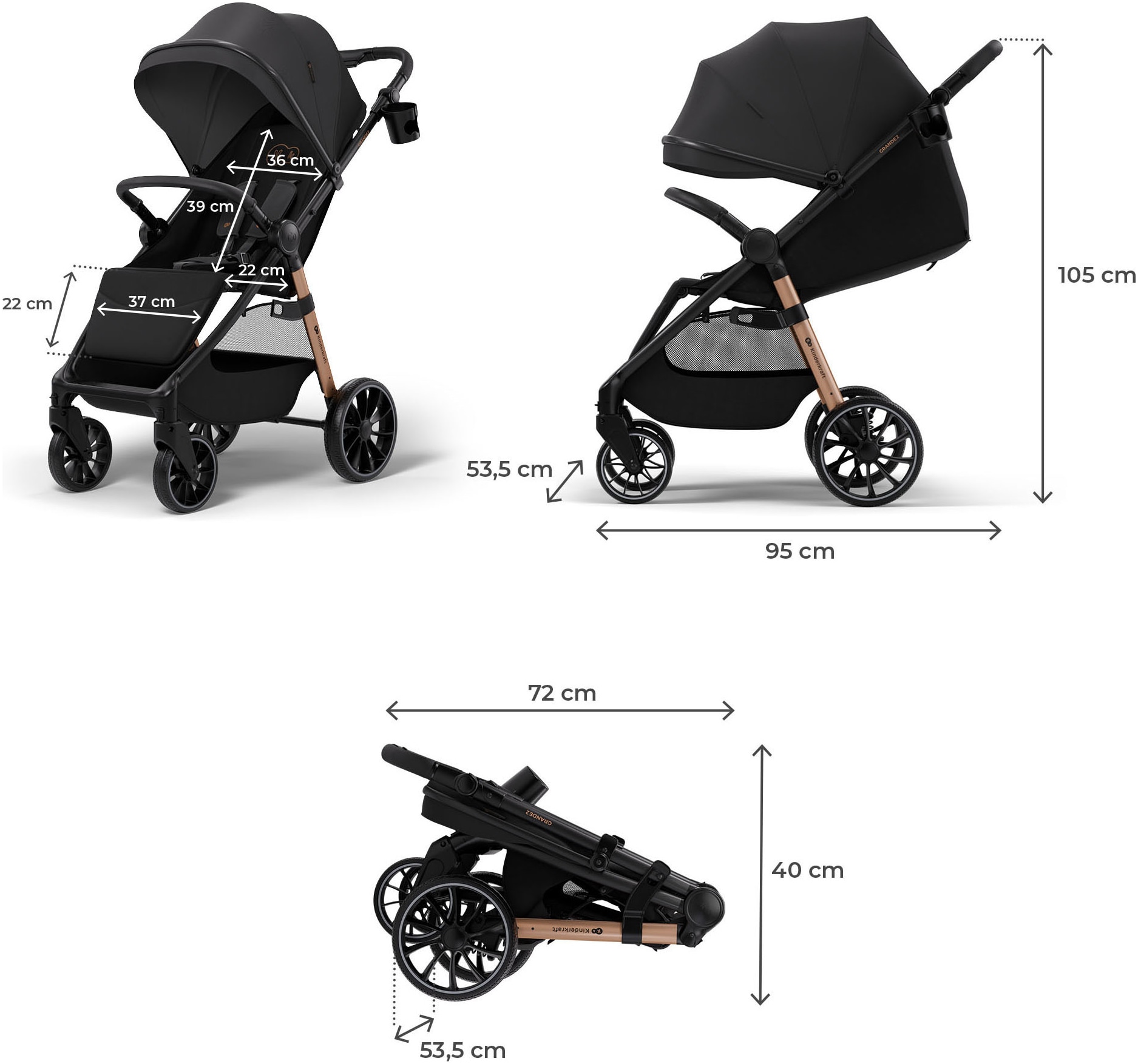 Kinderkraft Kinder-Buggy »Grande 2« 22 kg