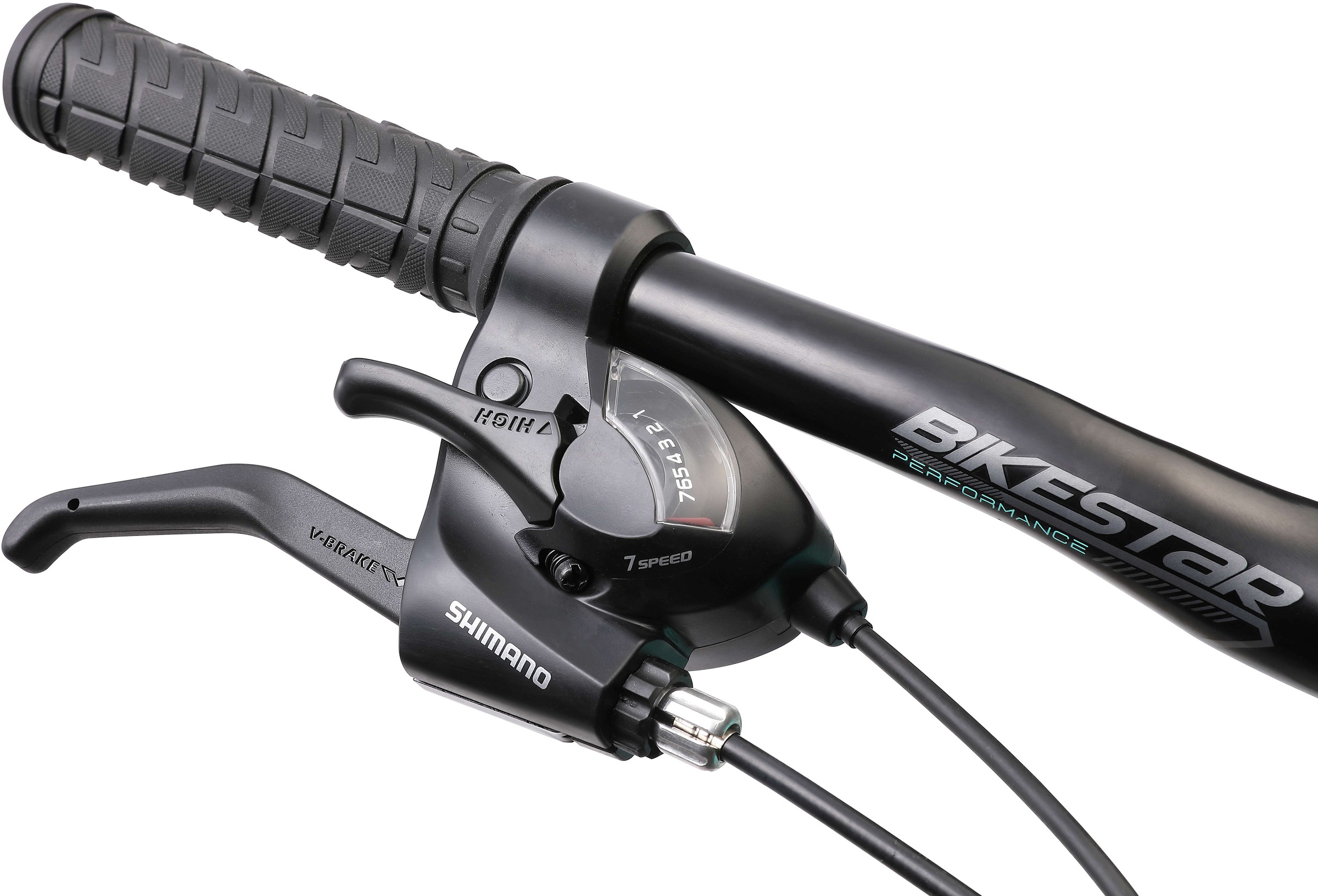 Bikestar Mountainbike, 21 Gang, Shimano, RD-TY300 Schaltwerk, Kettenschaltung, für Damen und Herren, Kettenschaltung