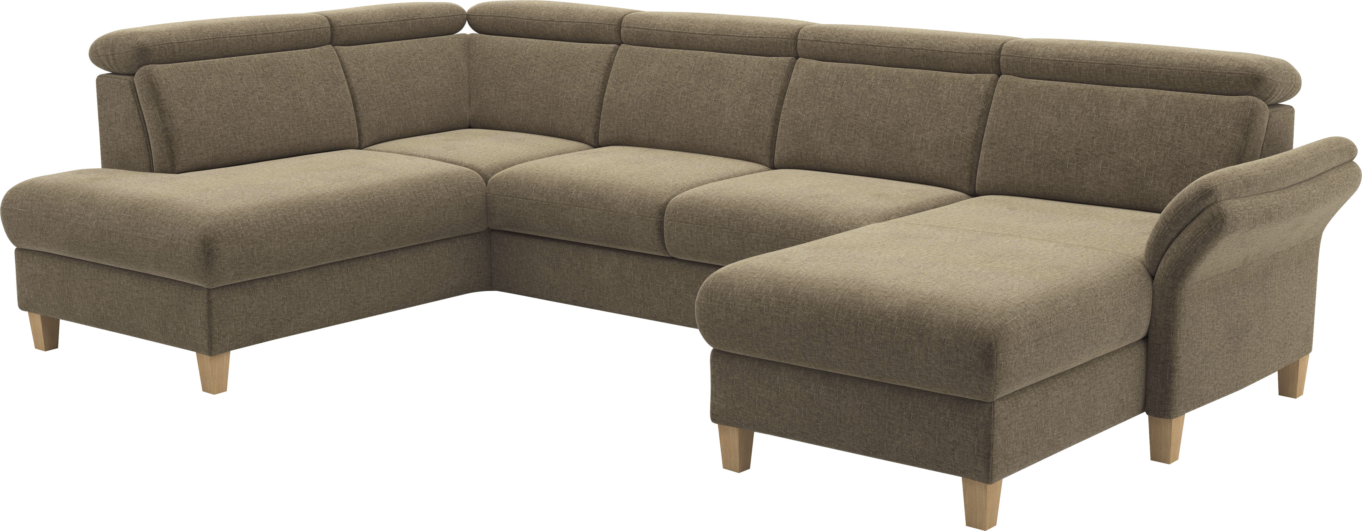 Thumbnail - Home affaire Wohnlandschaft "Glendale, U-Form" inkl. Kopfteilverstellung, wahlweise mit Vorziehsitz und Bettkasten