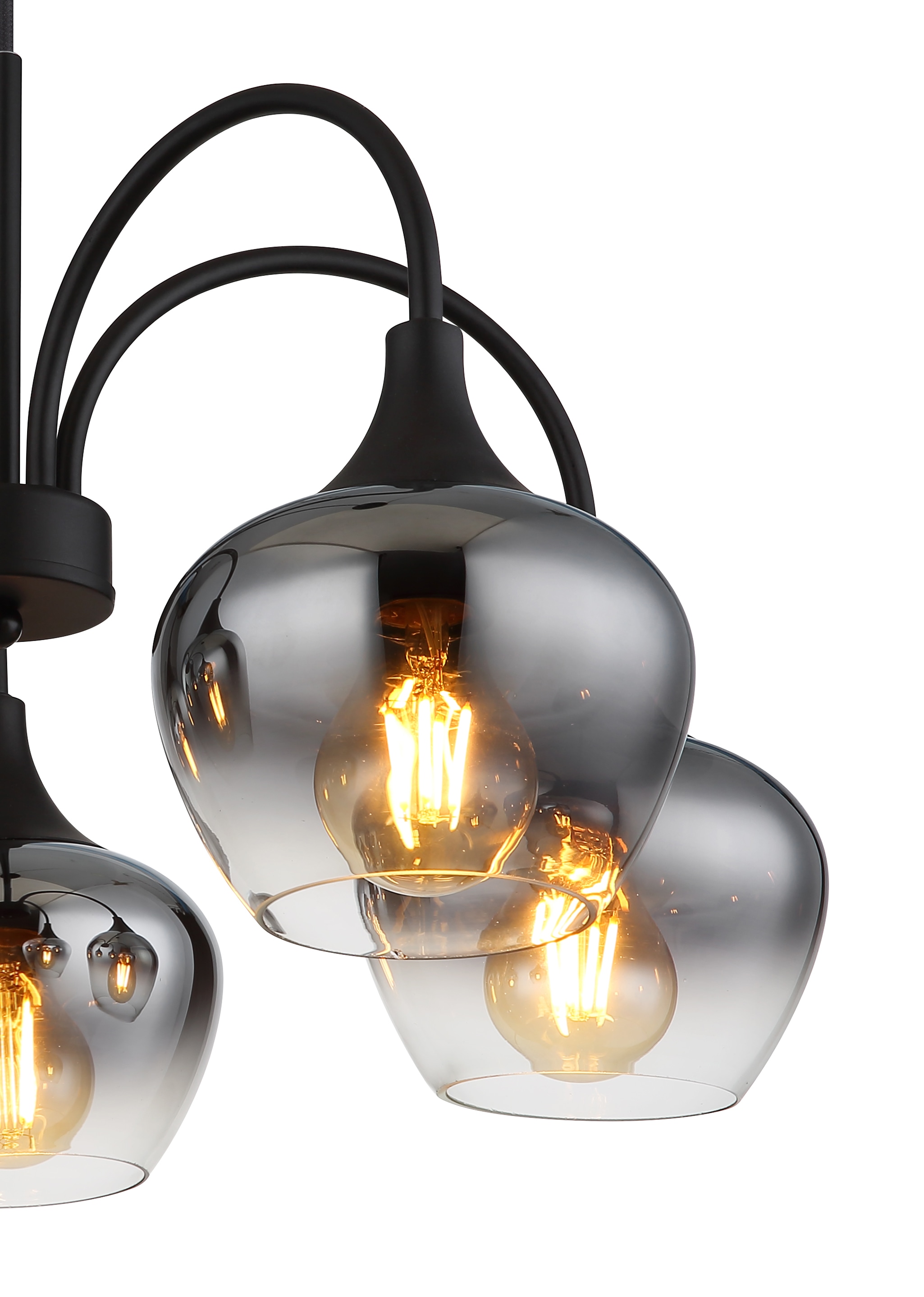 GLOBO LIGHTING Hängeleuchte »MAXY«, Leuchtmittel E27 | ohne Leuchtmittel, Hängelampe/Pendelleuchte/Glas rauchfarben/Höhe kürzbar/Esstisch